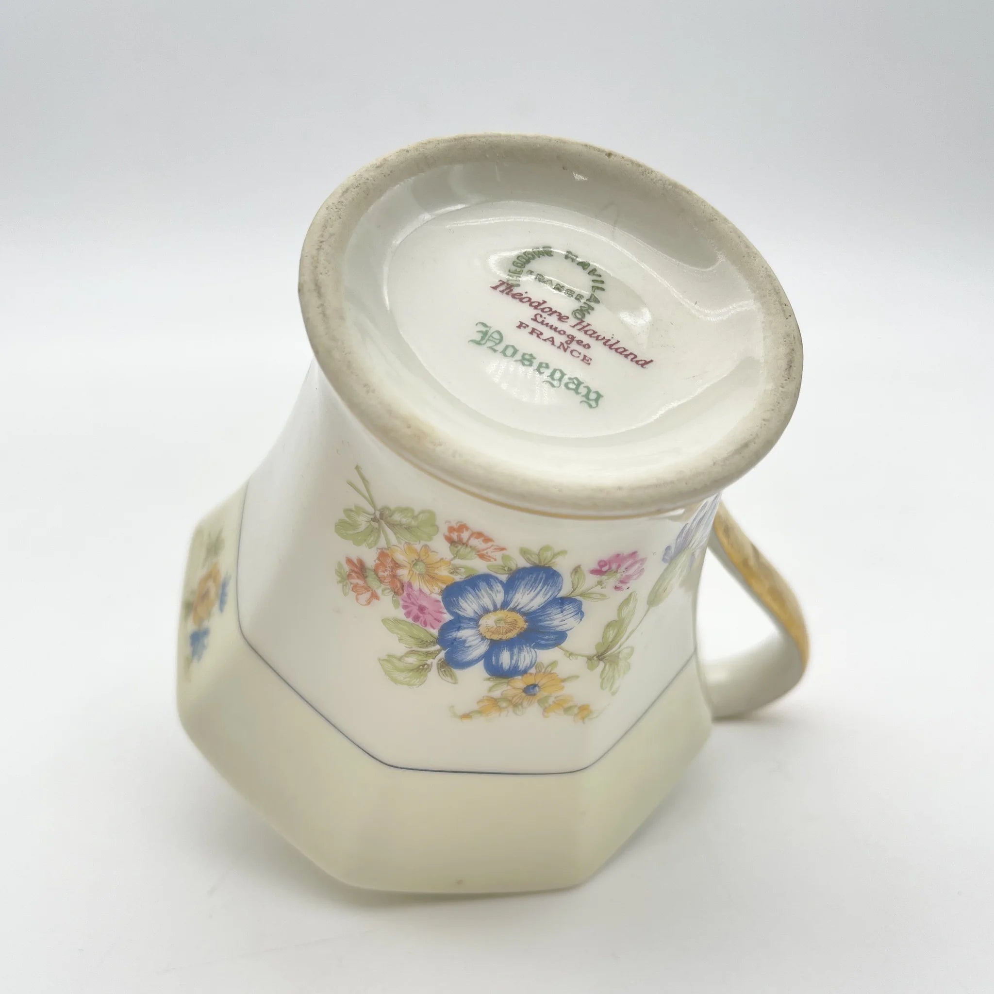 [Antique] Creamer (milk pitcher) / Theodore Haviland / Nosegay / Estimated early-mid 20C / Porcelain / France / Bouquet, gold