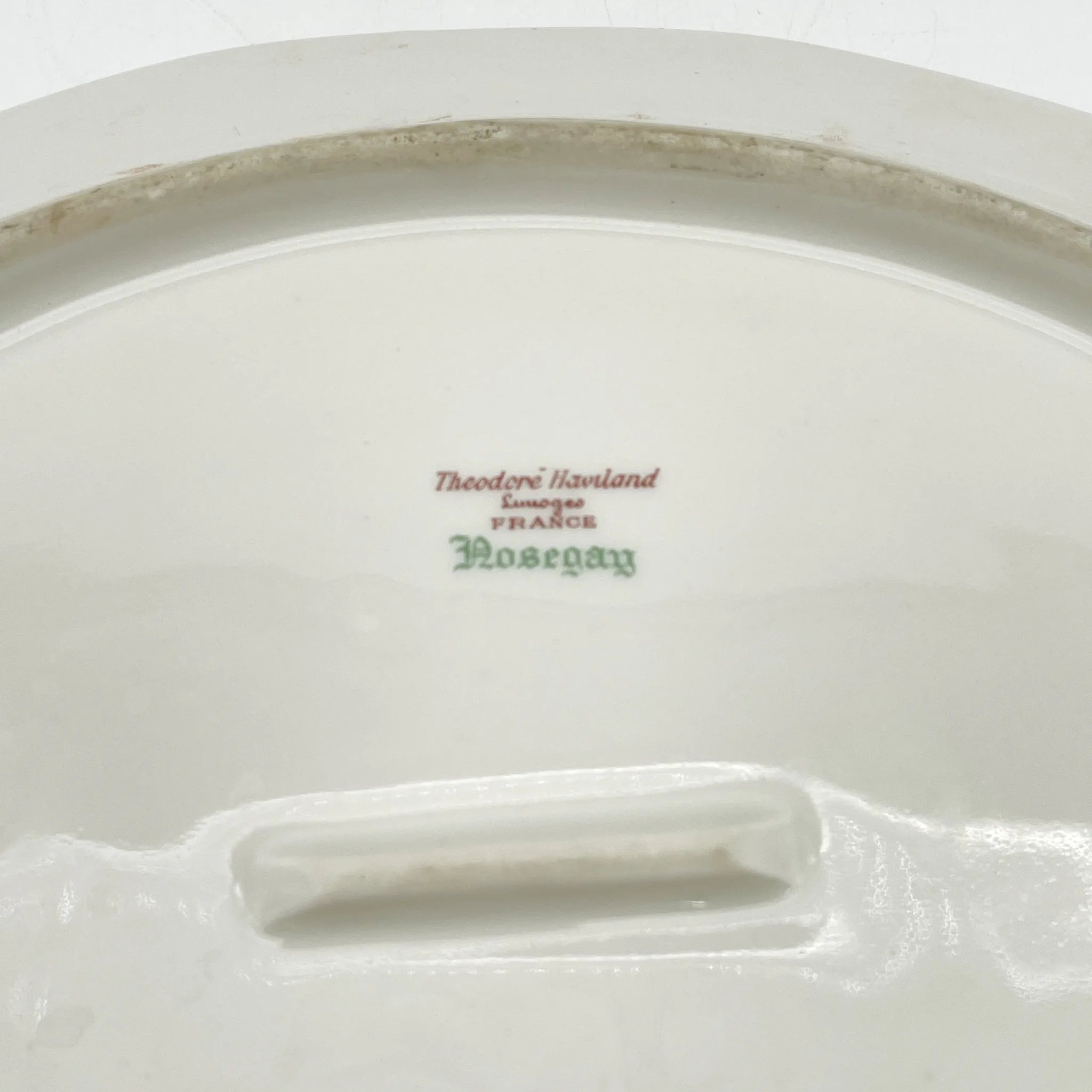 [Antique] Oval platter / Theodore Haviland / Nosegay / Estimated early middle 20C / Porcelain / France / Bouquet, gold