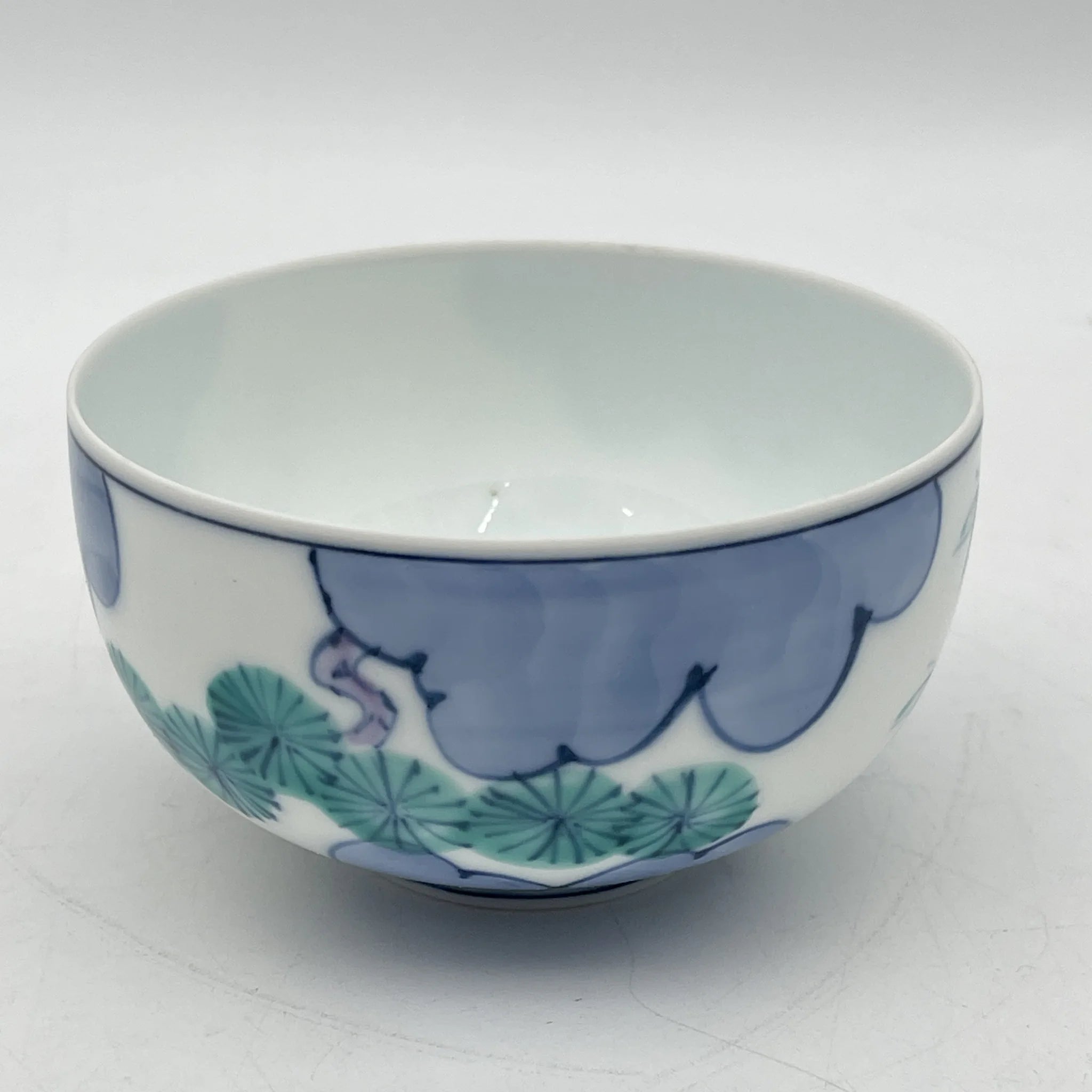 【再利用】茶碗5p /永峰/有田烧/估计2000左右/瓷器/日本/松竹梅，带箱