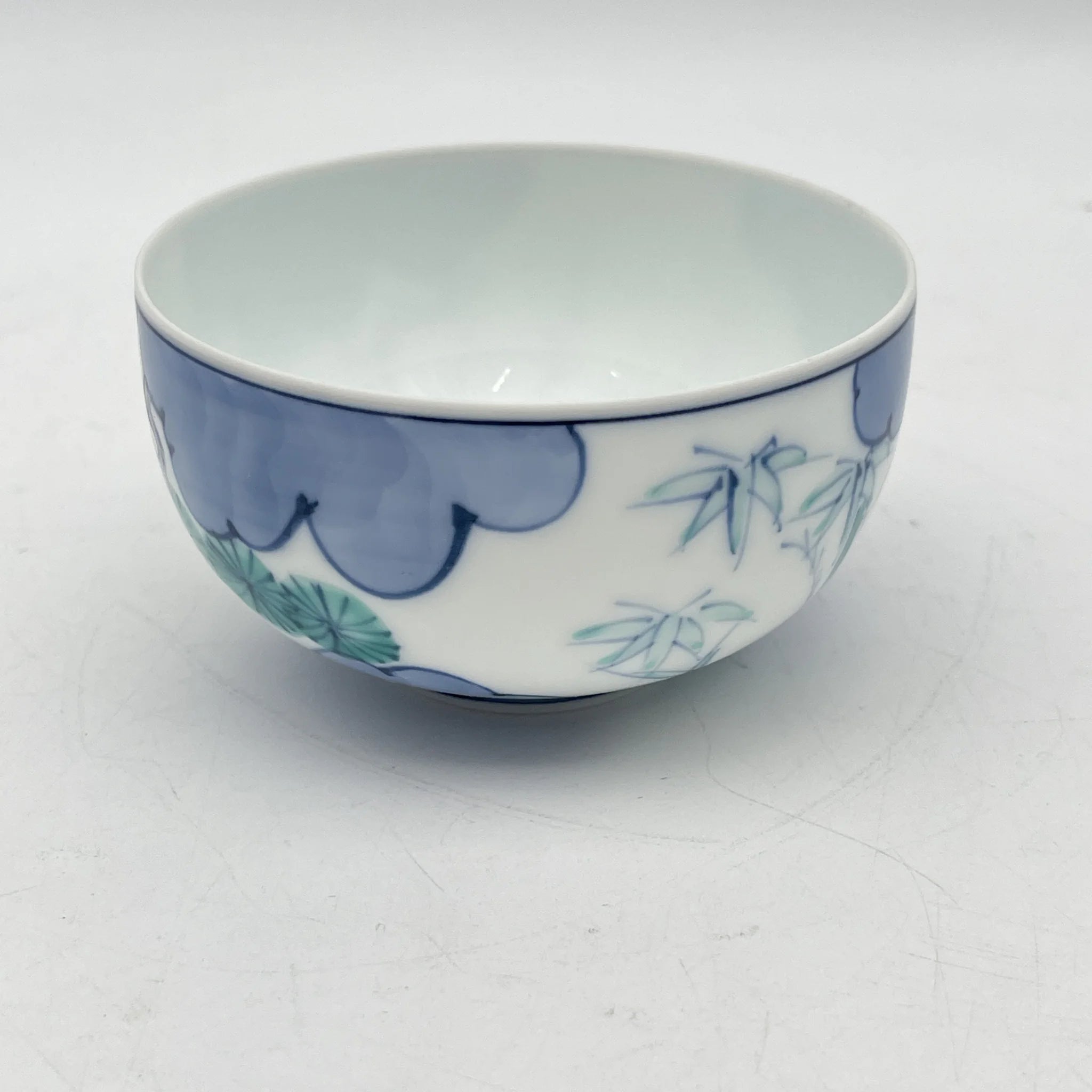 【再利用】茶碗5p /永峰/有田烧/估计2000左右/瓷器/日本/松竹梅，带箱