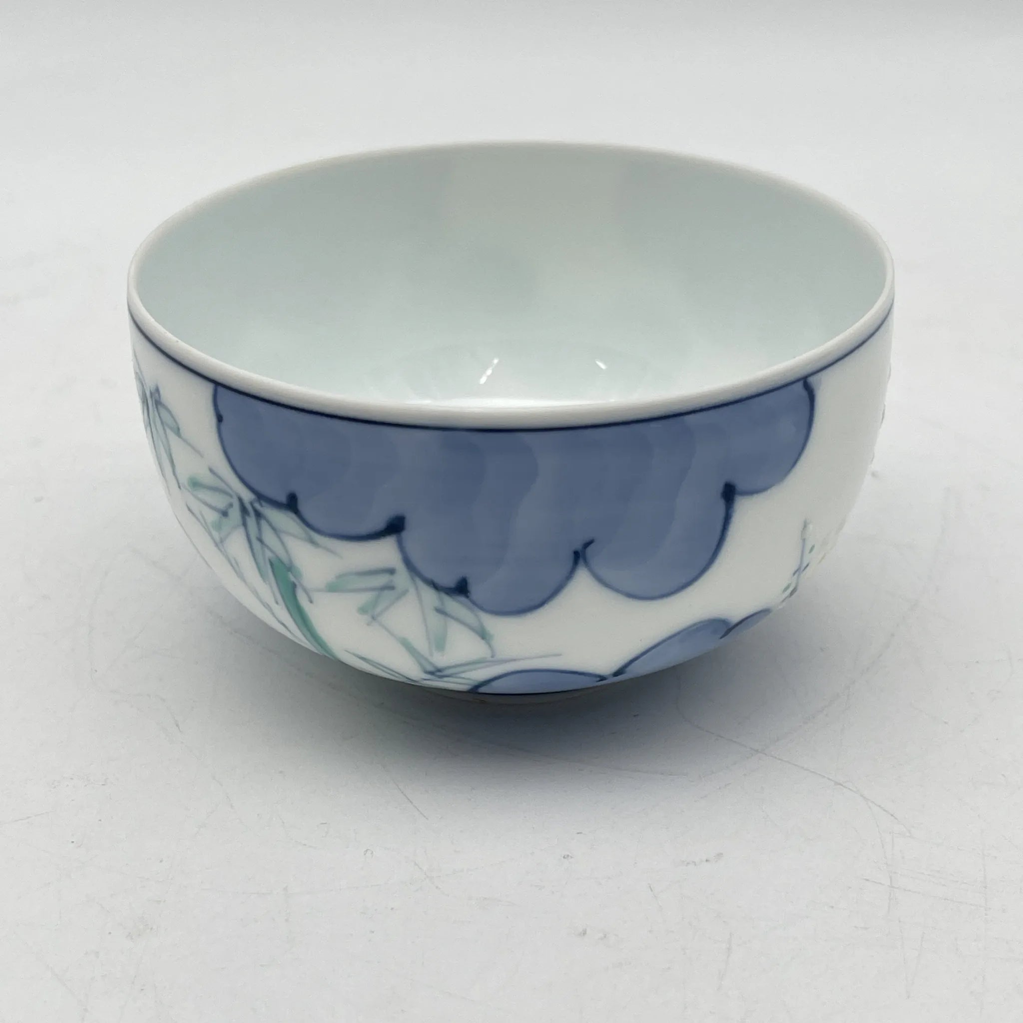 【再利用】茶碗5p /永峰/有田烧/估计2000左右/瓷器/日本/松竹梅，带箱
