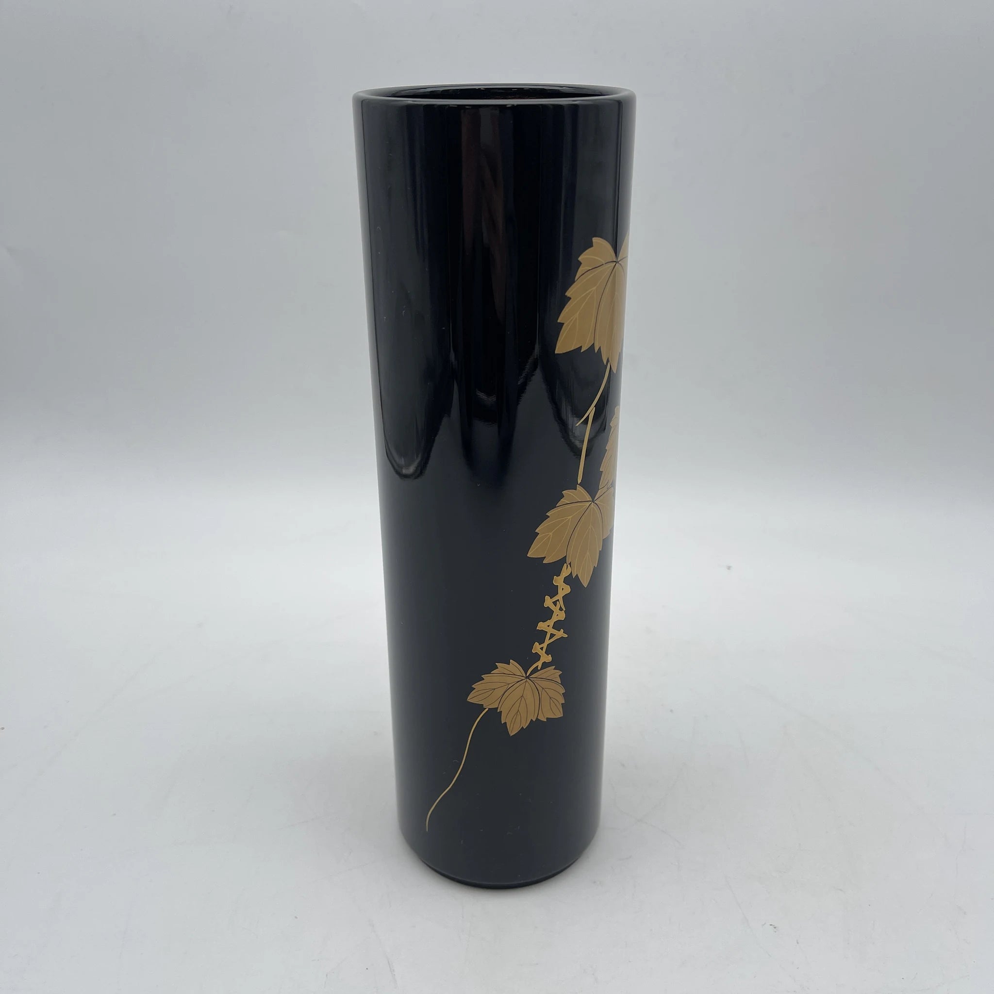 [Vintage] Flower vase / Kihachi / Yamanaka lacquerware / Estimated 1970-80s / Lacquerware / Japan / Copper drop included, box included, ivy