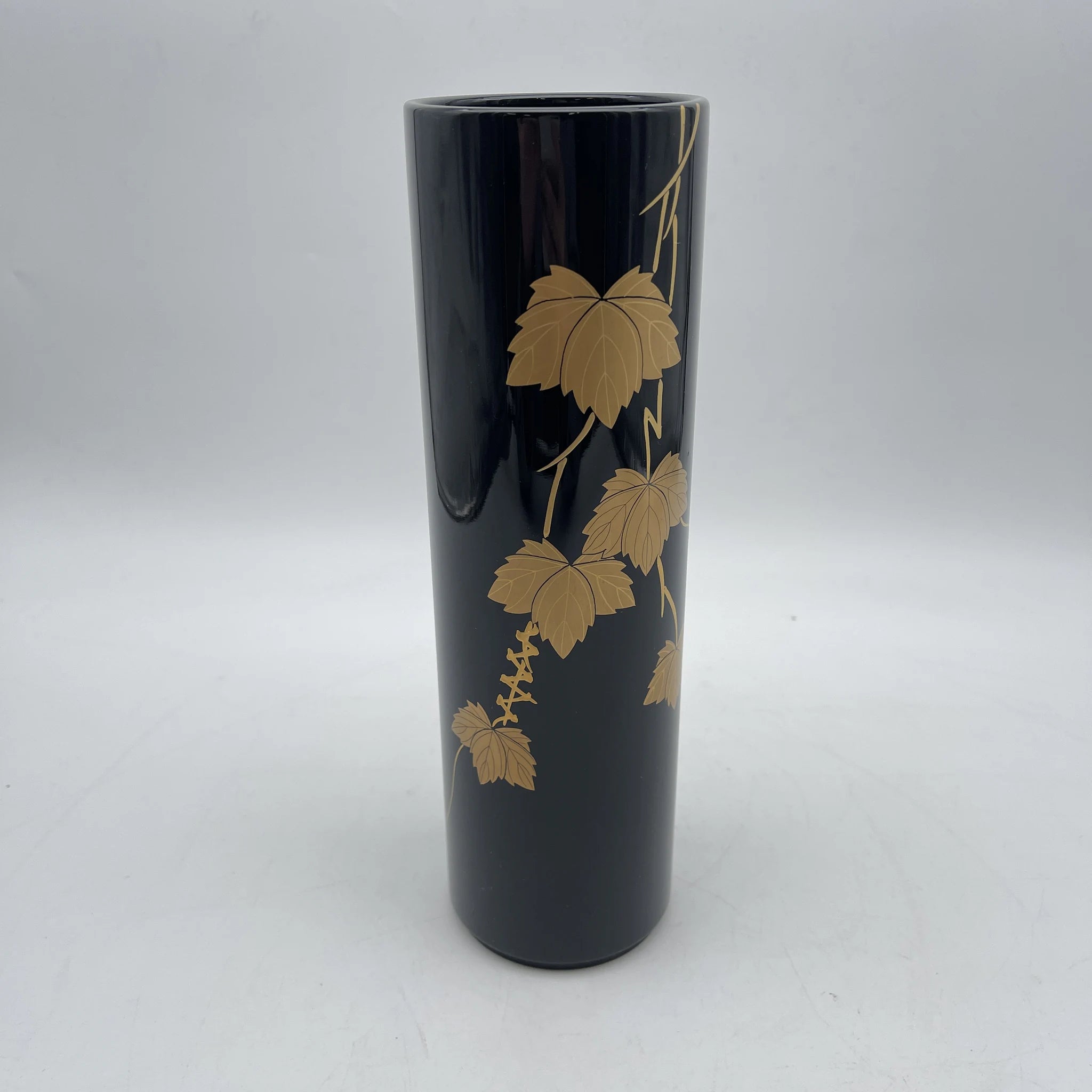 [Vintage] Flower vase / Kihachi / Yamanaka lacquerware / Estimated 1970-80s / Lacquerware / Japan / Copper drop included, box included, ivy