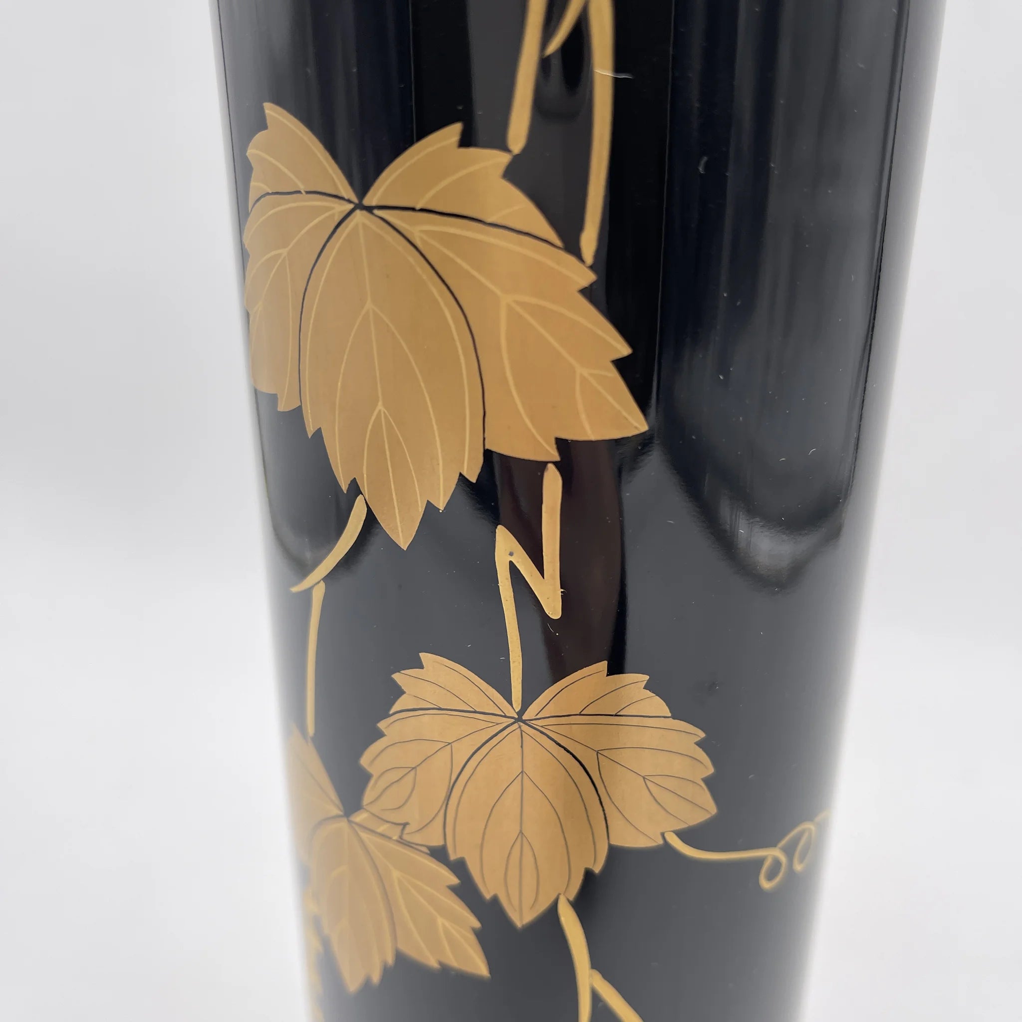 [Vintage] Flower vase / Kihachi / Yamanaka lacquerware / Estimated 1970-80s / Lacquerware / Japan / Copper drop included, box included, ivy