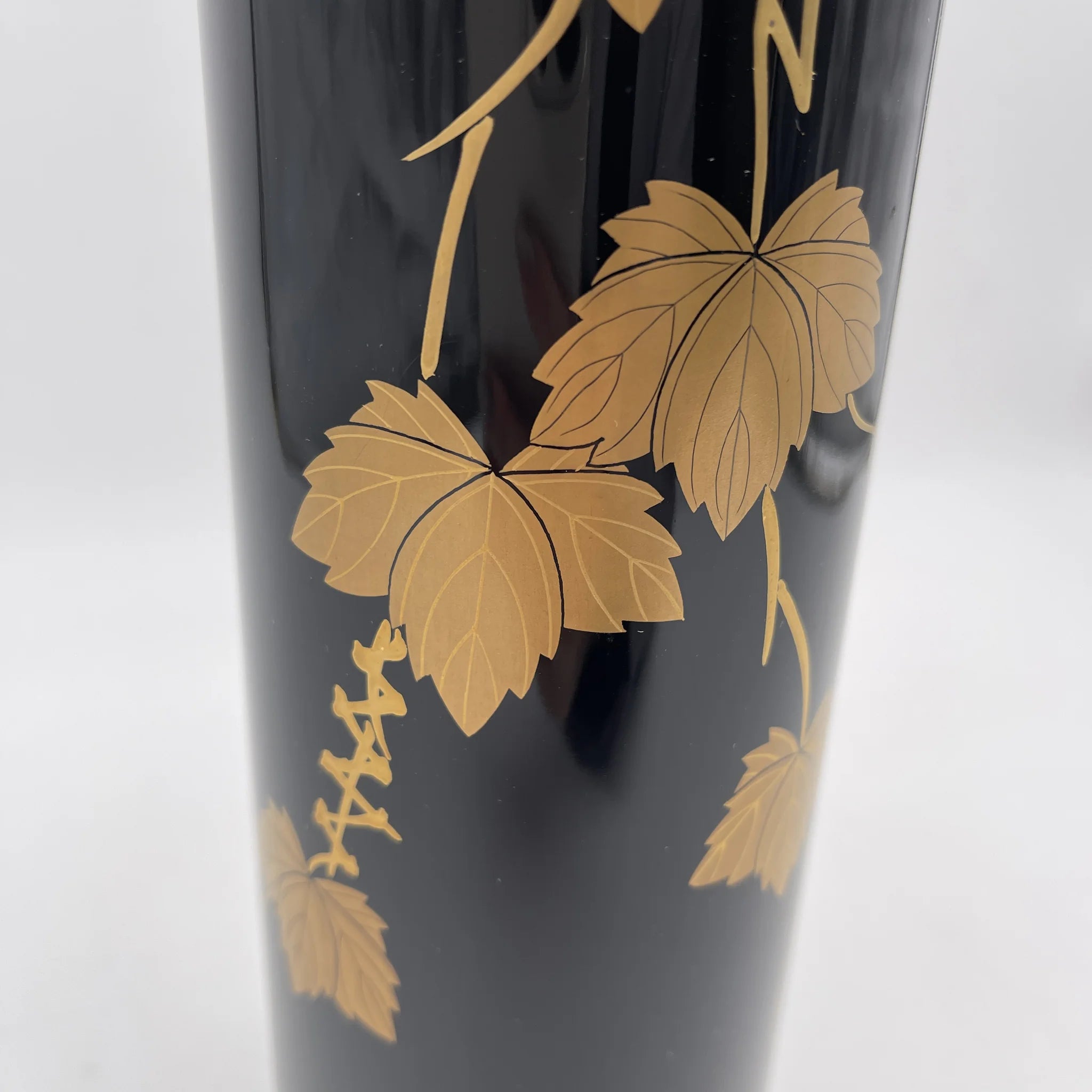 [Vintage] Flower vase / Kihachi / Yamanaka lacquerware / Estimated 1970-80s / Lacquerware / Japan / Copper drop included, box included, ivy