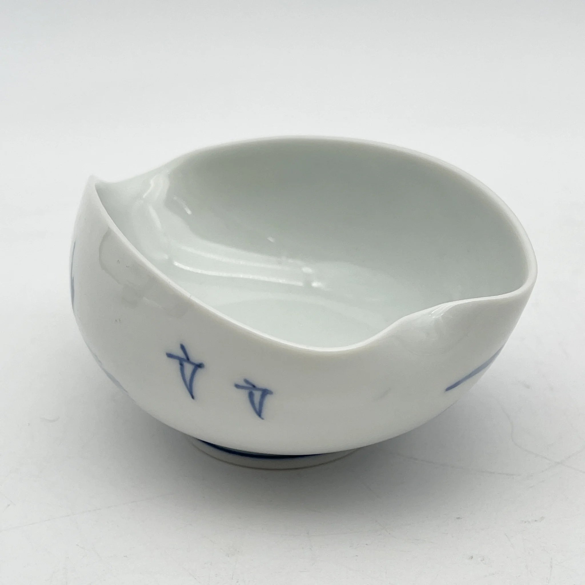 [Vintage] Sencha set (hobin, hot water cooler, 5-piece teacup) / Izushi Nagayama / Estimated 1960-80s / Porcelain / Japan / Landscape pattern
