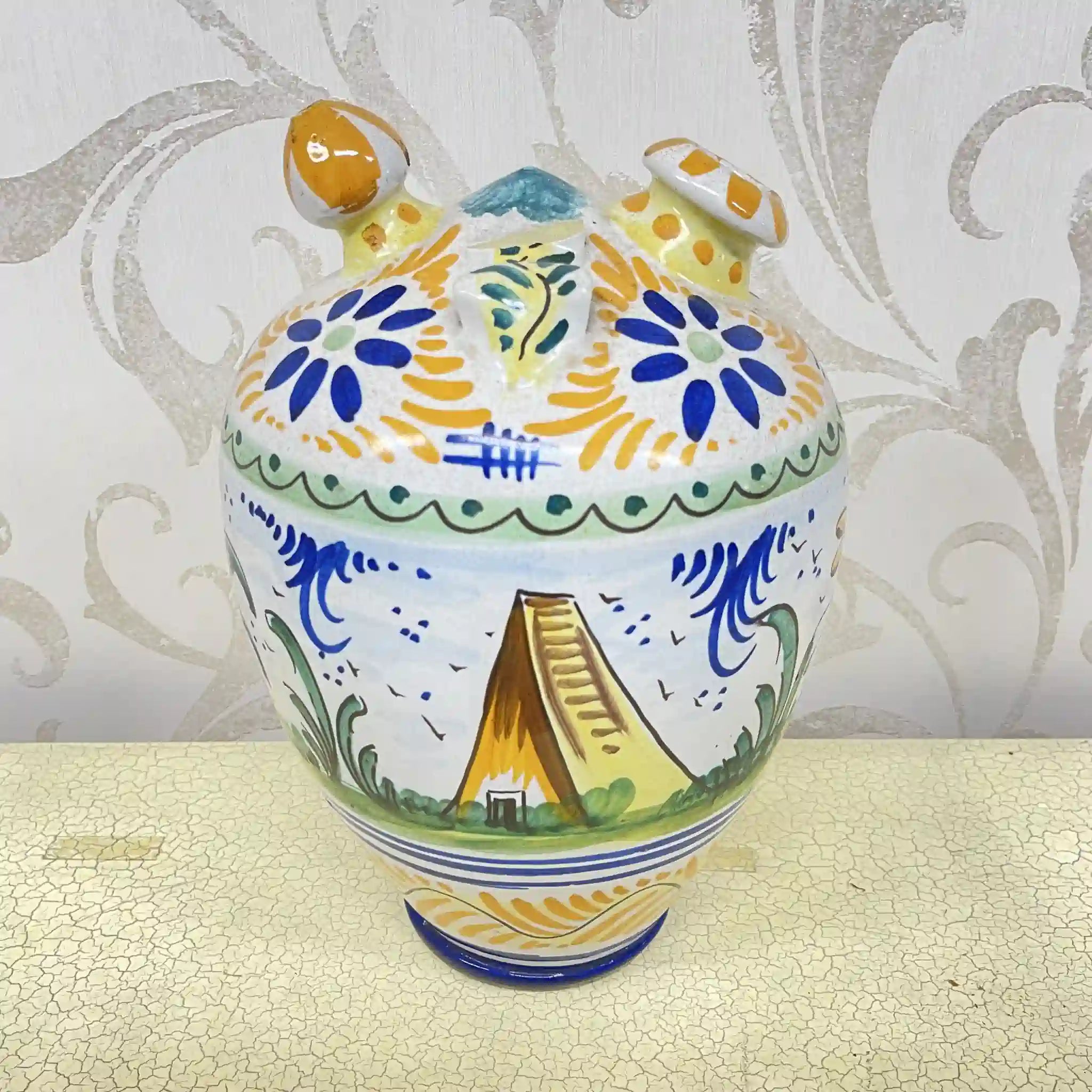 [Vintage] Jug / Mallorca ware / Estimated mid-late 20C / Pottery / Italy / Hand painted