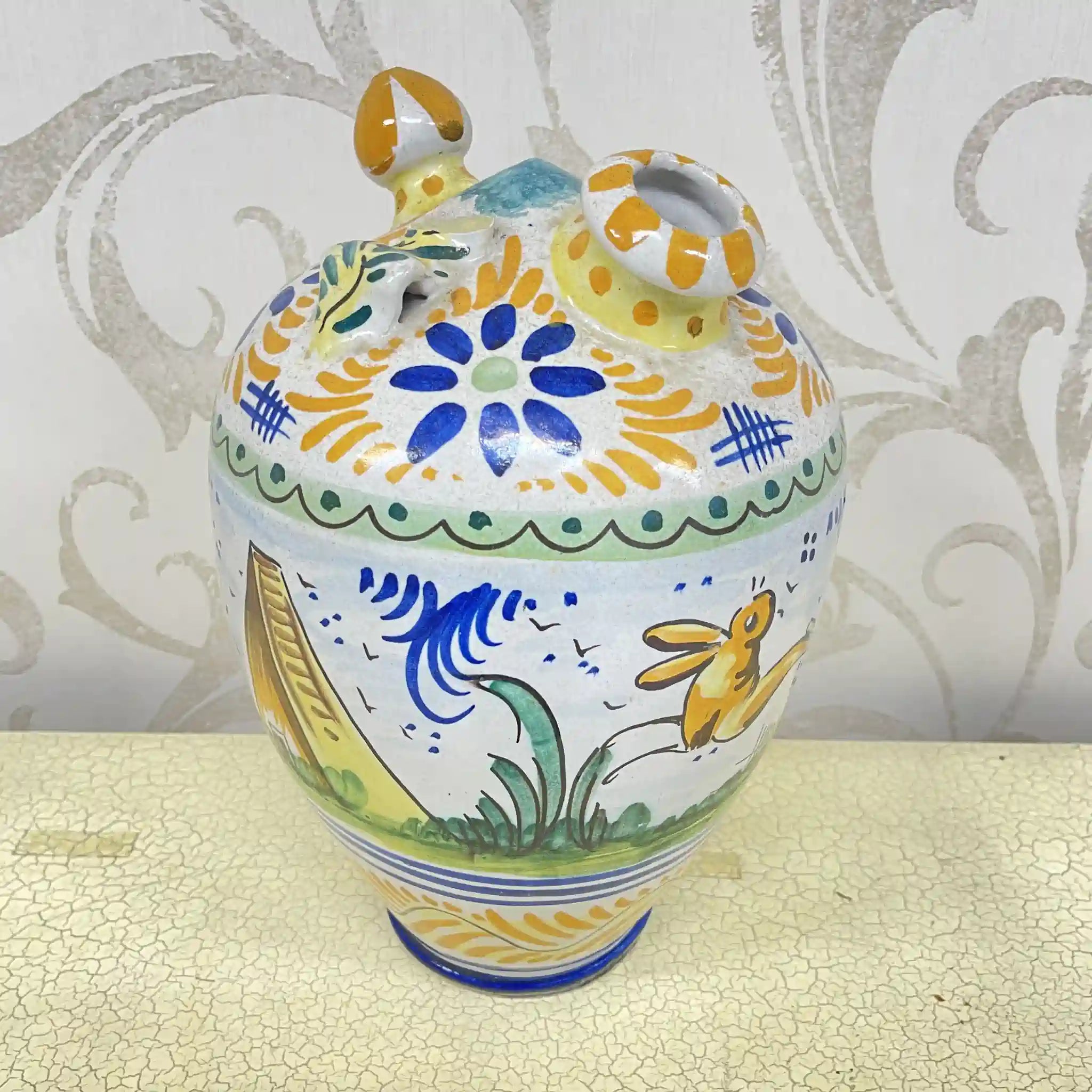[Vintage] Jug / Mallorca ware / Estimated mid-late 20C / Pottery / Italy / Hand painted
