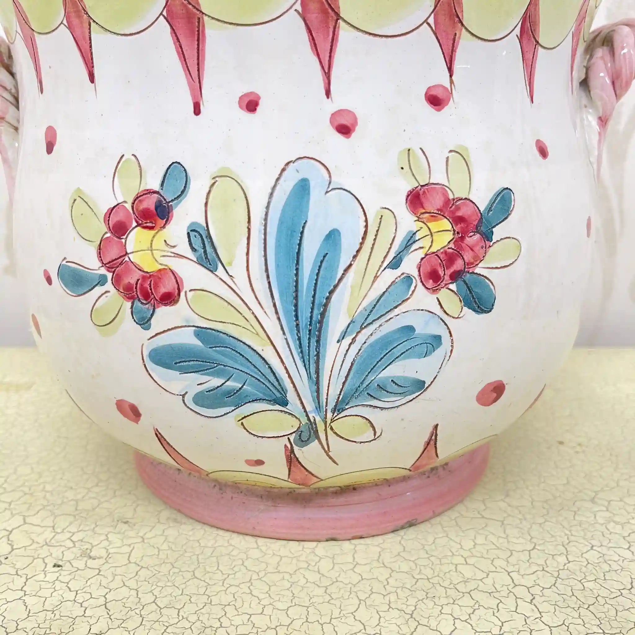 [Vintage] Flower vase (vase) / Mallorca ware / Estimated mid-late 20C / Pottery / Italy / Hand painted