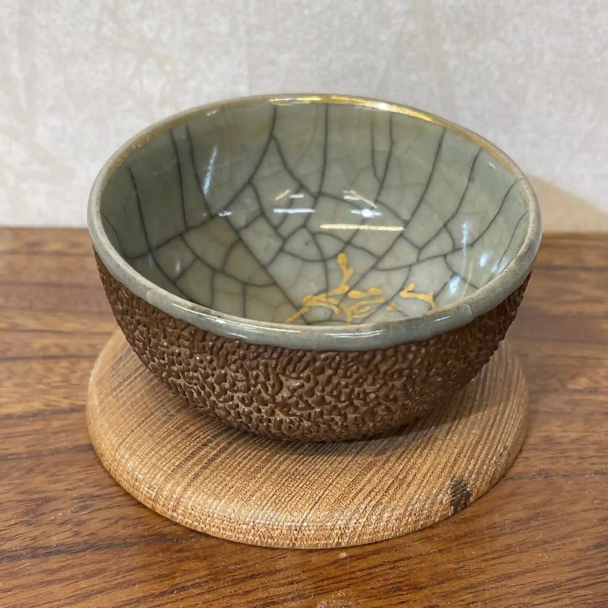 [Vintage] Set of tea utensils (tea chest, teapot, 5 teacups, 5 tea cups, tea scoop) / Ohori Soma ware / Estimated 1960-80s / Pottery / Japan / Running piece