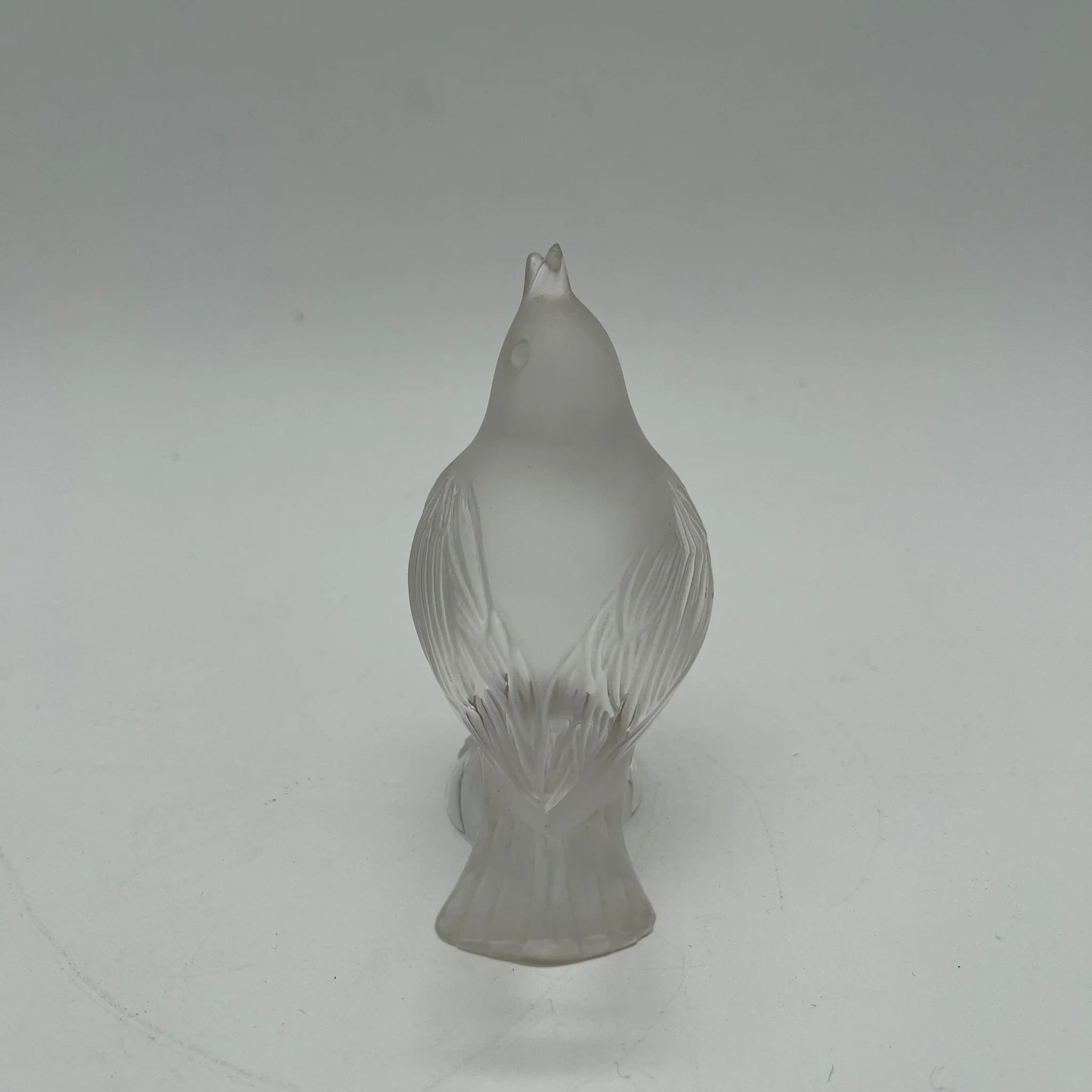 【アンティーク】 ガラスオブジェ / LALIQUE（ラリック） / Chanteur（シャントゥール：歌う小鳥） / ガラス / サテン仕上げ,エッチング,型吹きガラス