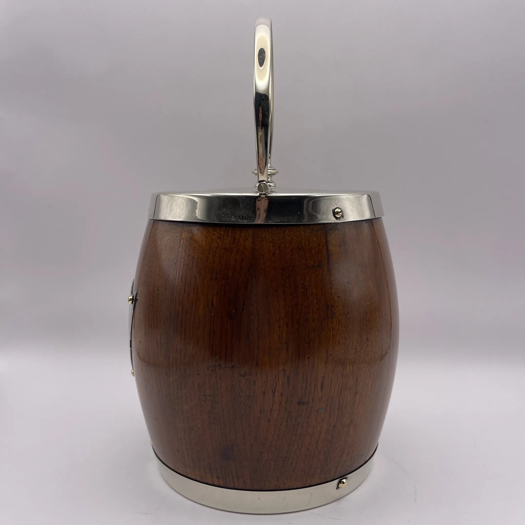[Vintage] Ice bucket / late 19th century - 20th century / oak / England / mid-century modern, barrel-shaped structure