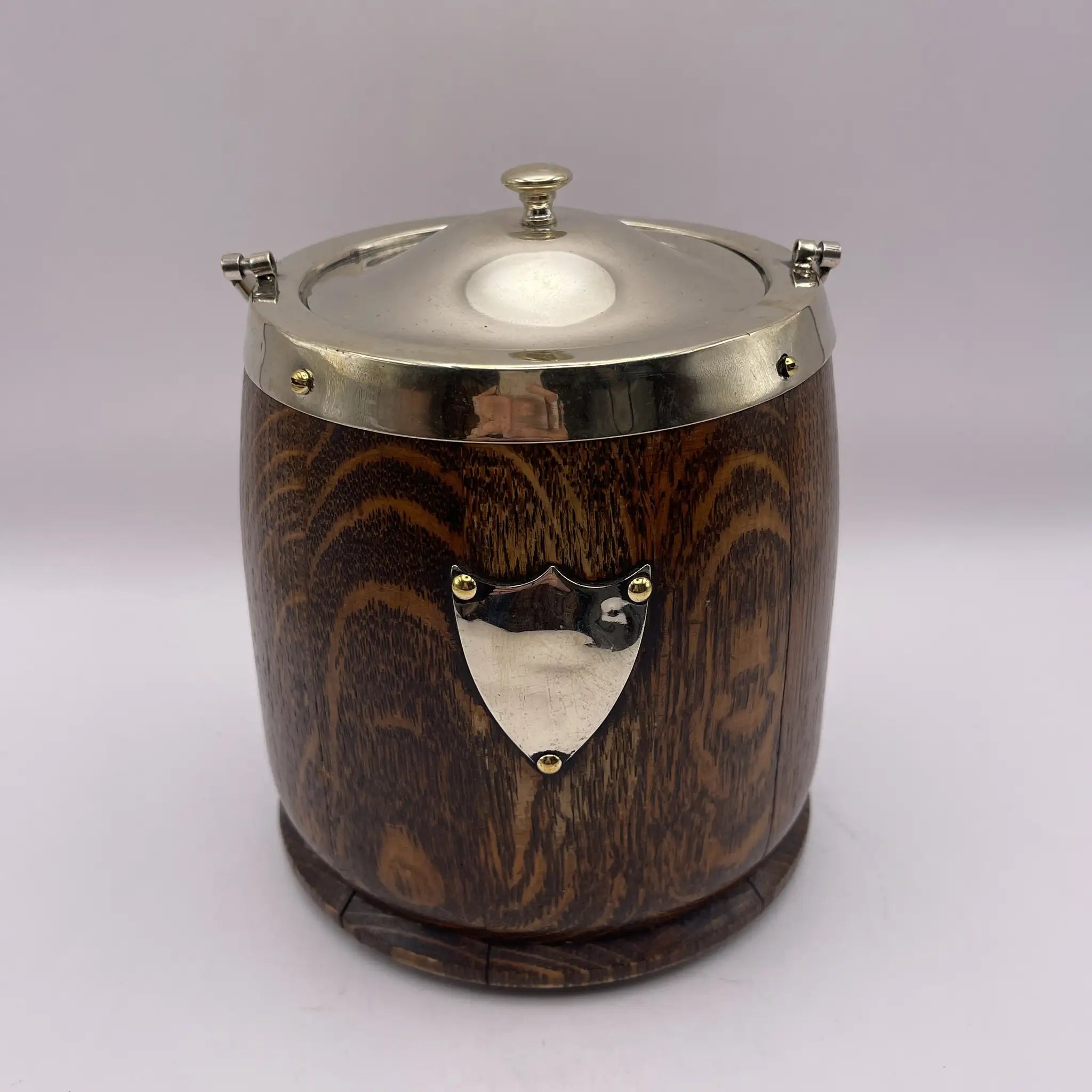 [Vintage] Ice bucket / late 19th century - 20th century / oak / England / mid-century modern, barrel-shaped structure