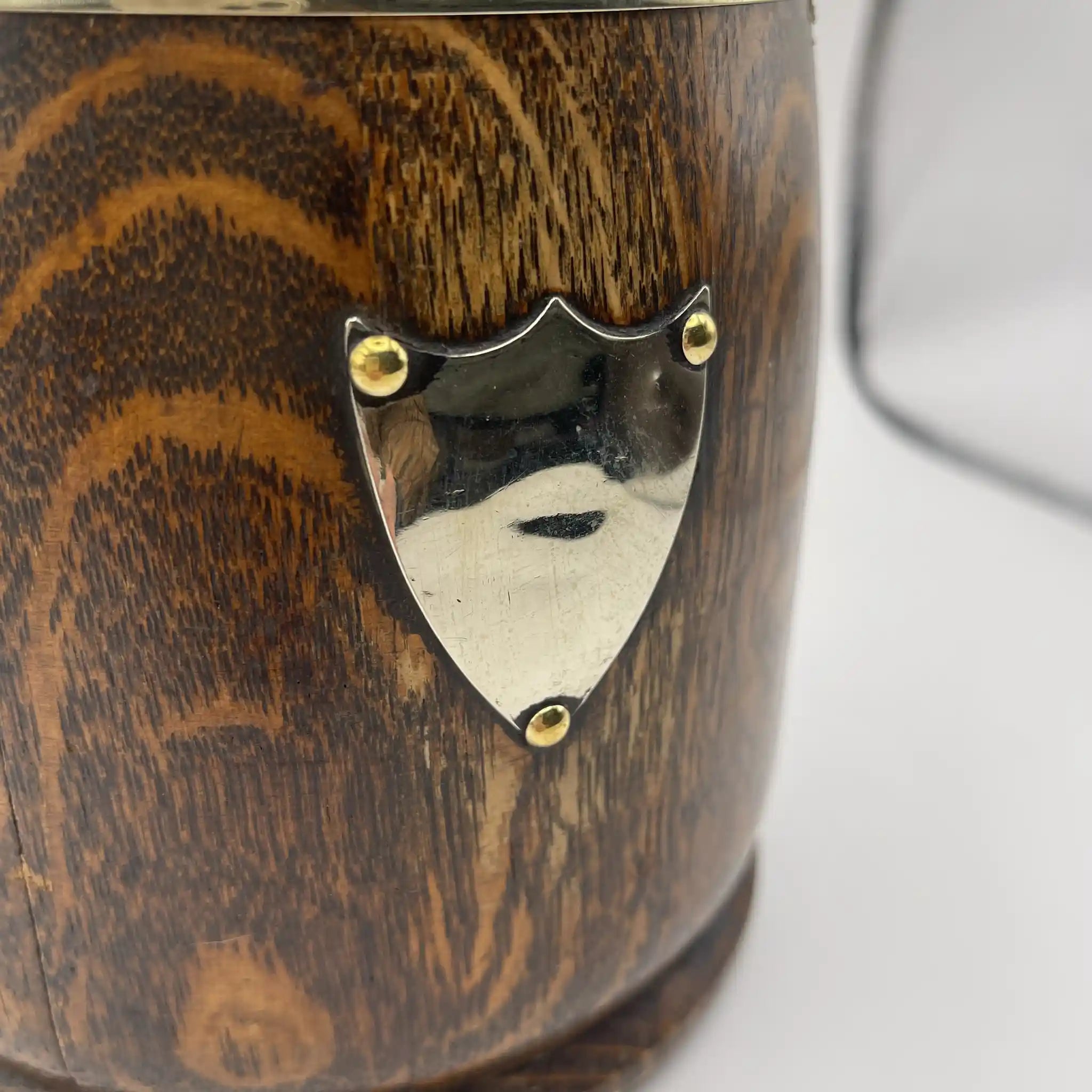 [Vintage] Ice bucket / late 19th century - 20th century / oak / England / mid-century modern, barrel-shaped structure