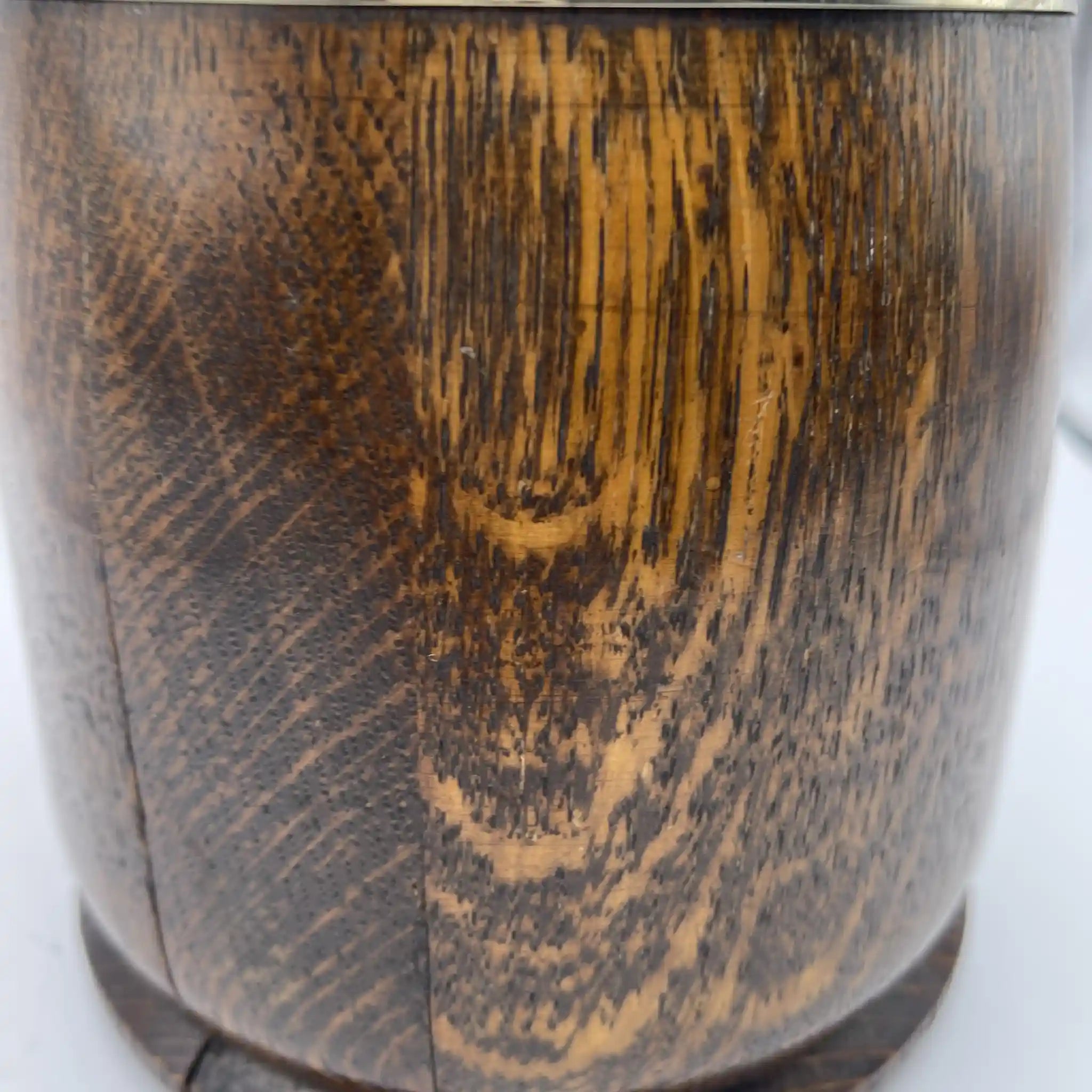 [Vintage] Ice bucket / late 19th century - 20th century / oak / England / mid-century modern, barrel-shaped structure