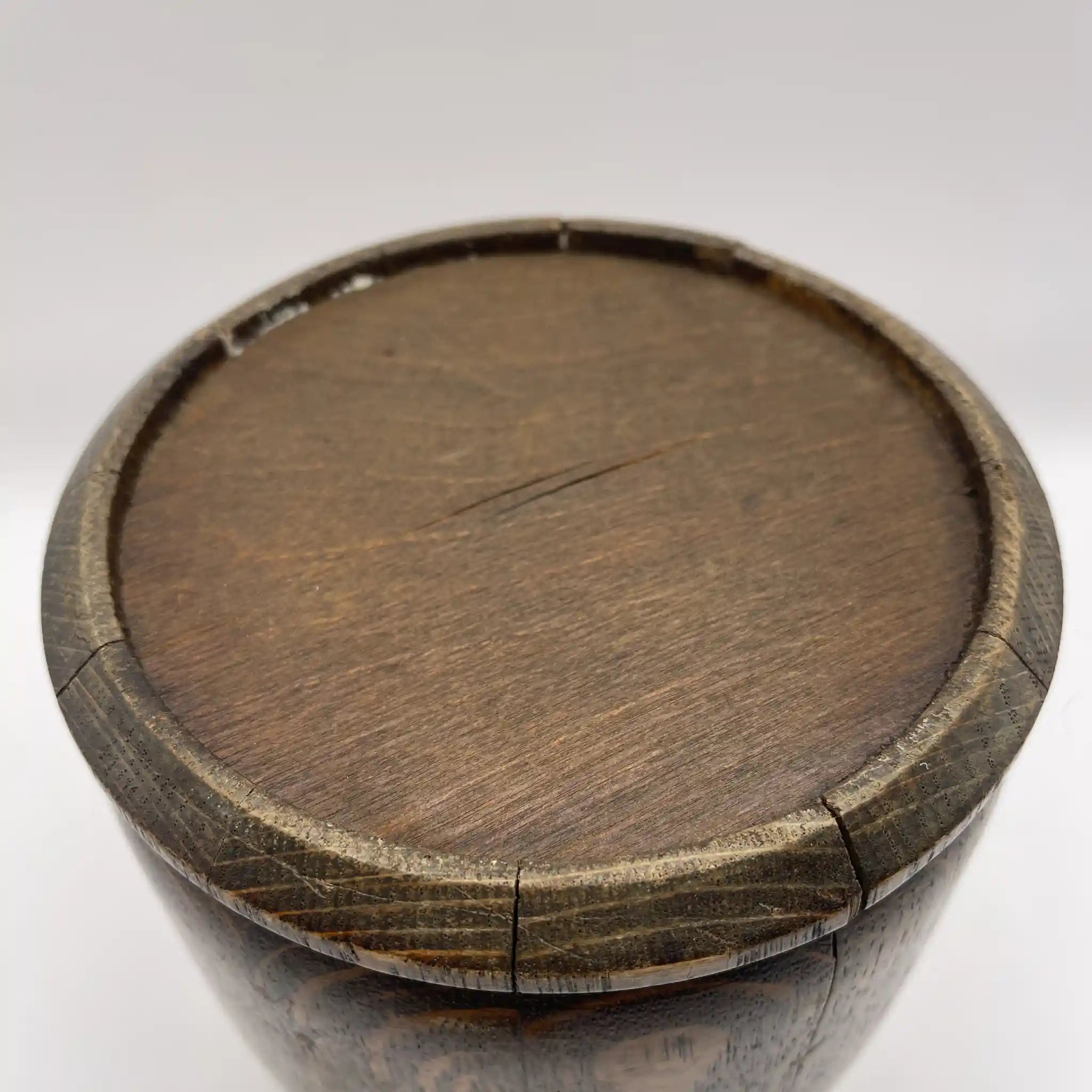 [Vintage] Ice bucket / late 19th century - 20th century / oak / England / mid-century modern, barrel-shaped structure