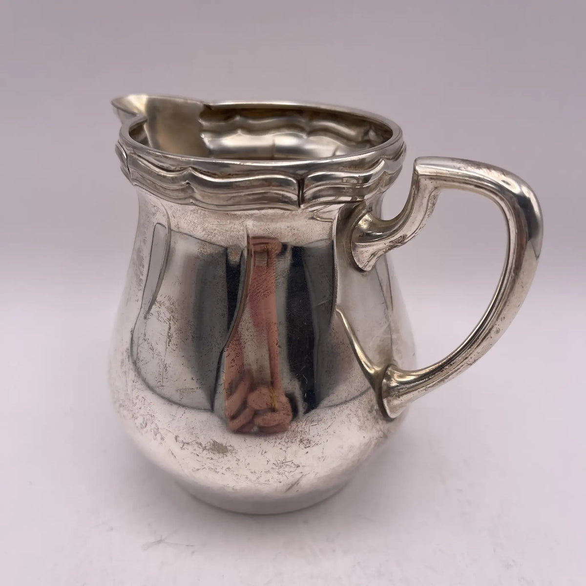 Henry Stratford Ltd / Milk pitcher / 1900-early 1920s / Silver plated / England / Britannia metal, scalloped rim / [Vintage]