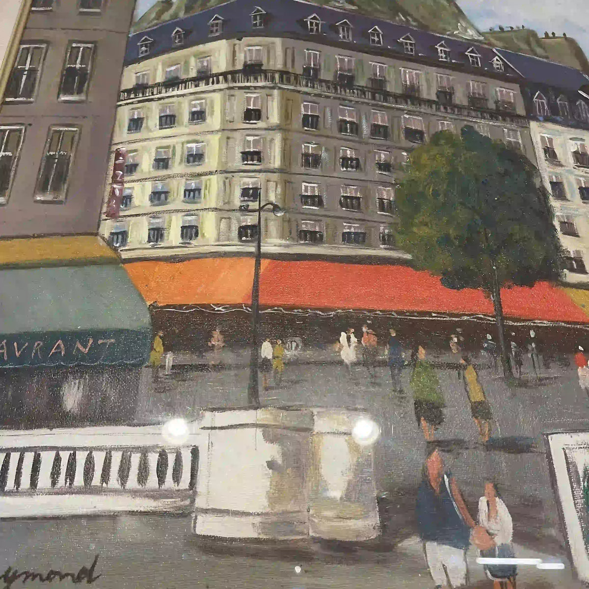 額 街並み(アート) / 20世紀後期 / キャンバス / フランス / 額装,店舗什器,壁飾り,アートフレーム,応接室 / [アート/装飾品]