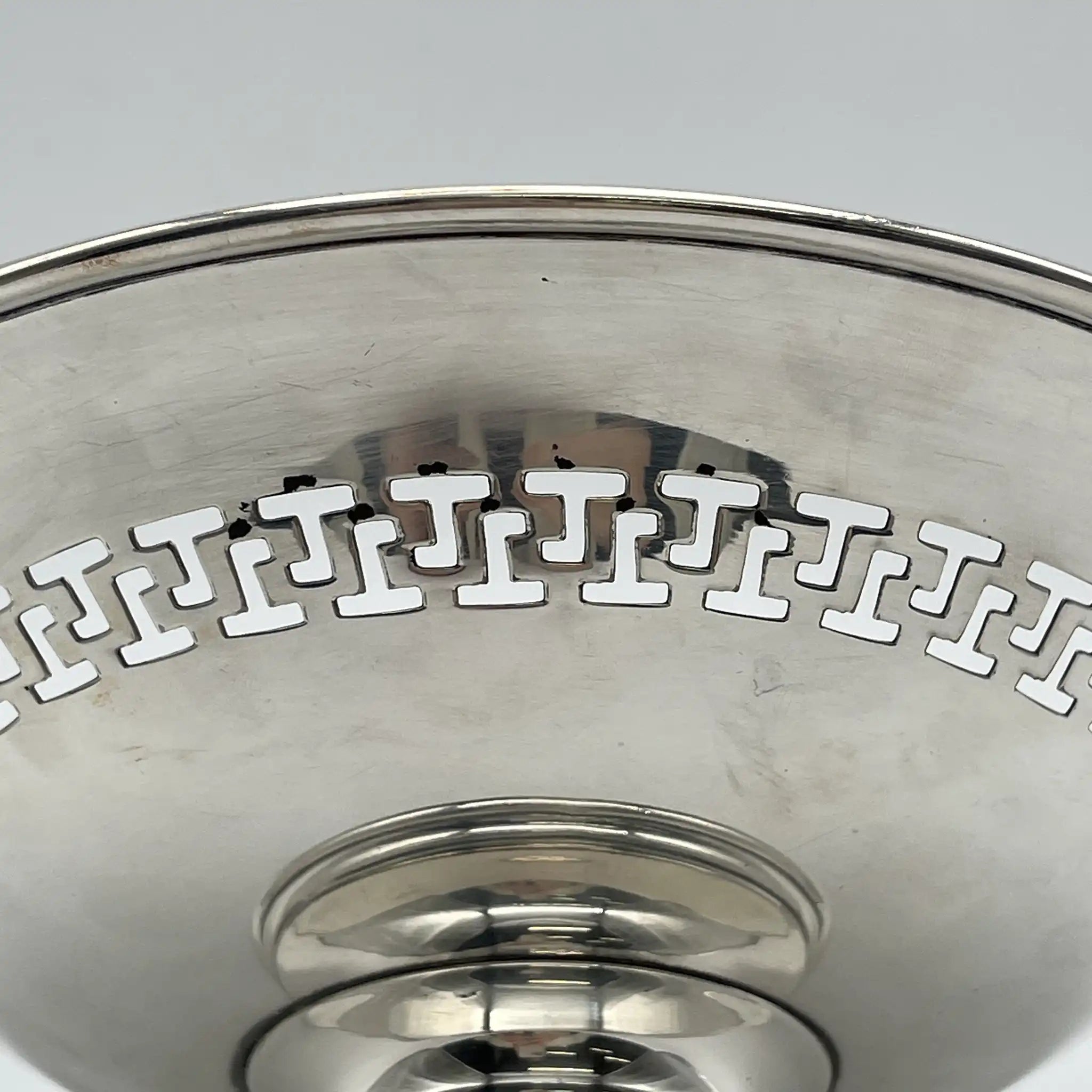 Vintage Compote / Estimated 1920s-1950s / Silver-plated / England / Openwork, Swing Handle, with Legs