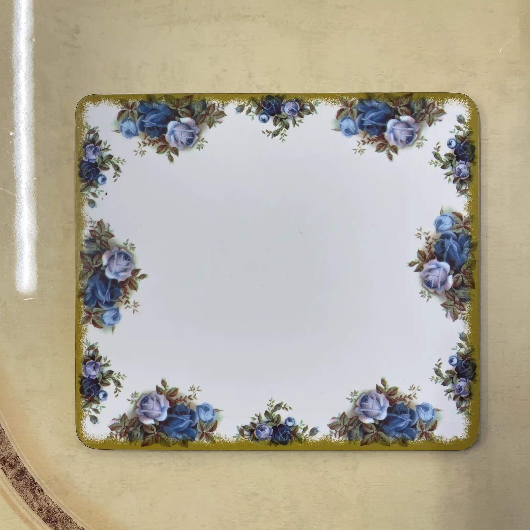 [Reused] Square Plates (6 pieces) / ROYAL ALBERT / Moonlight Rose / Boxed, Unused
