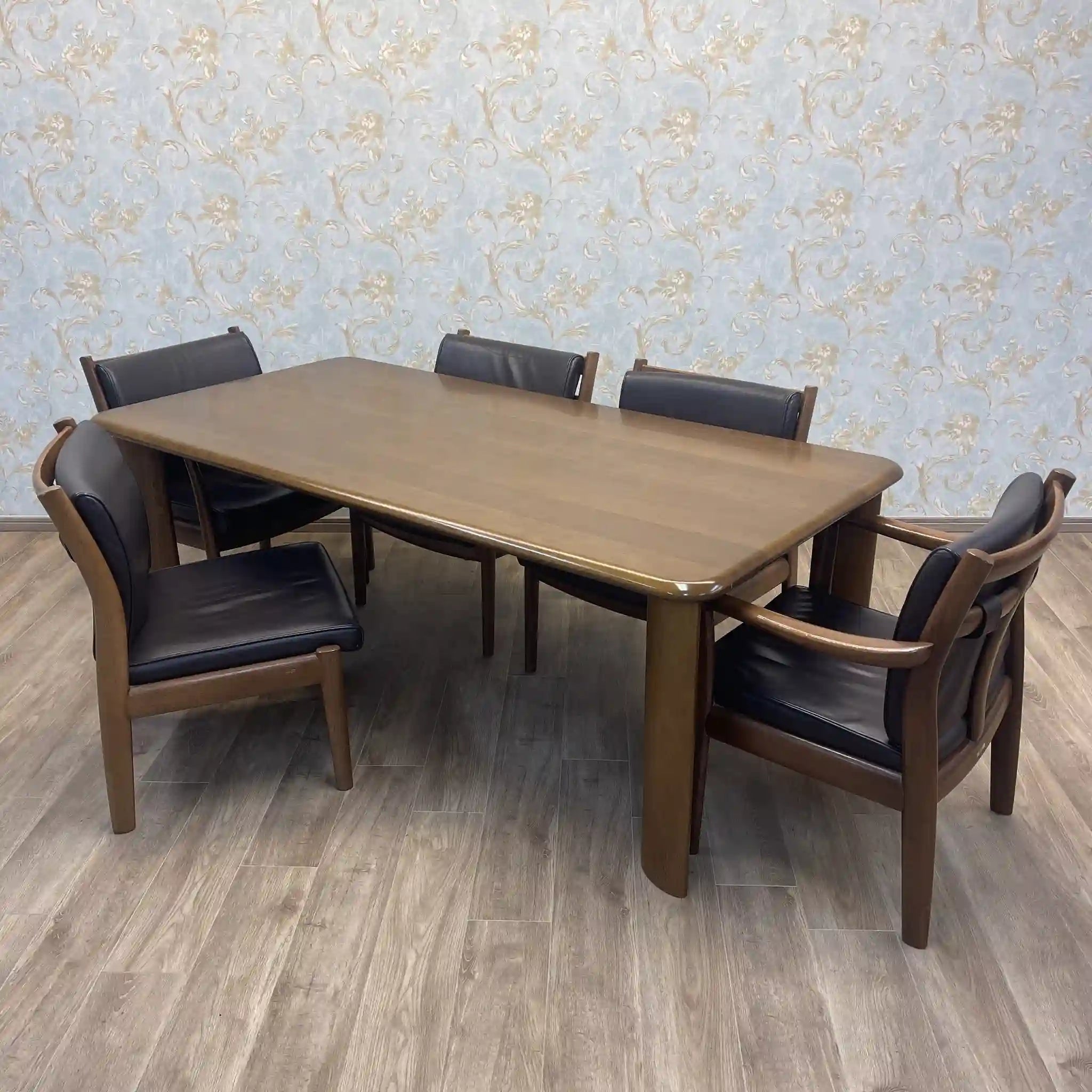 【リユース】 ダイニングセット / 日進木工 / PARAS / 1960年代以降 / オーク / 日本 / 曲木技術,シームレスデザイン,本革仕様