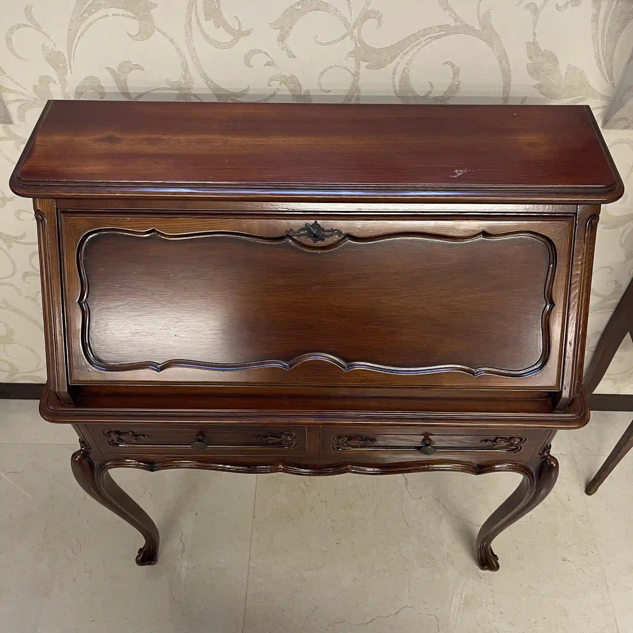 【アンティーク】 ライティングビューロー(セット) / 猫脚 天板・内部リペア済