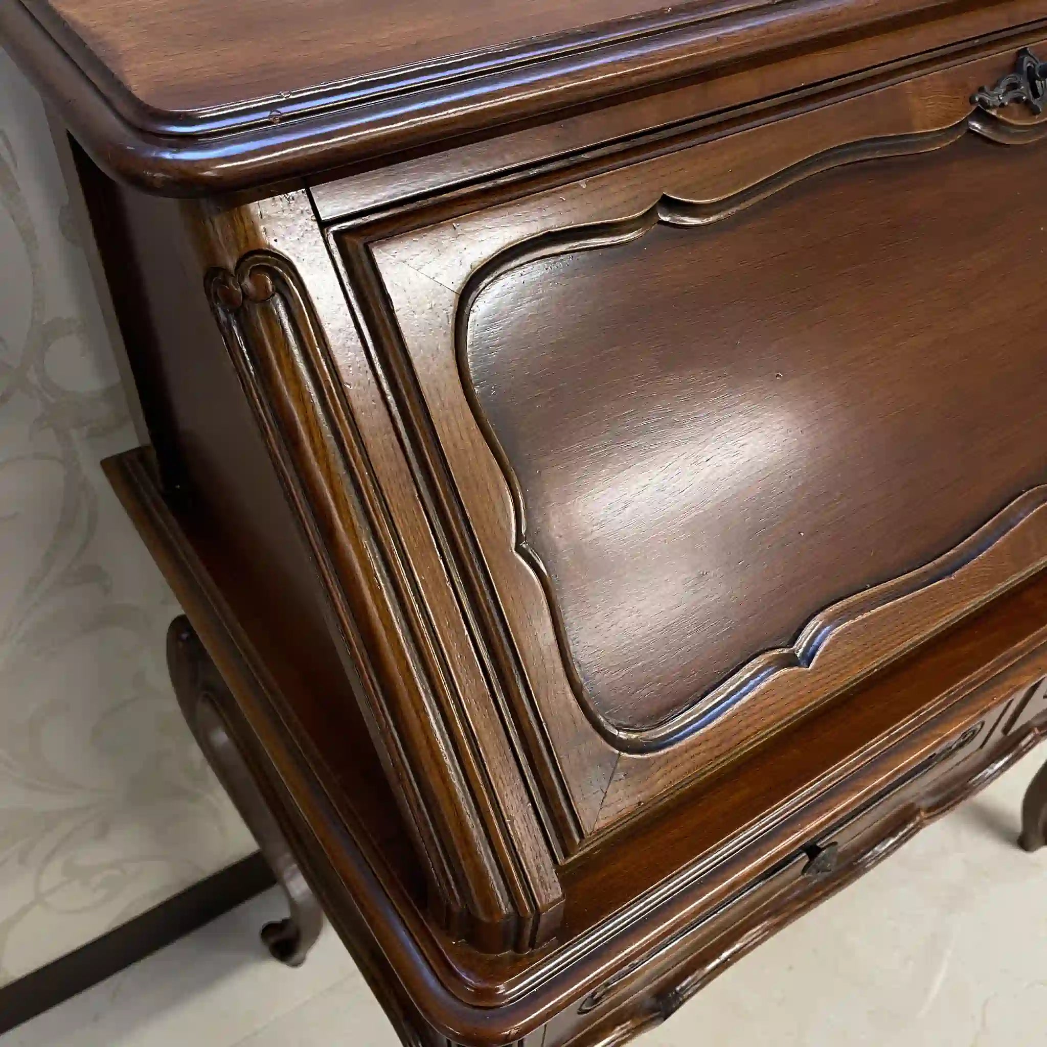 【アンティーク】 ライティングビューロー(セット) / 猫脚 天板・内部リペア済