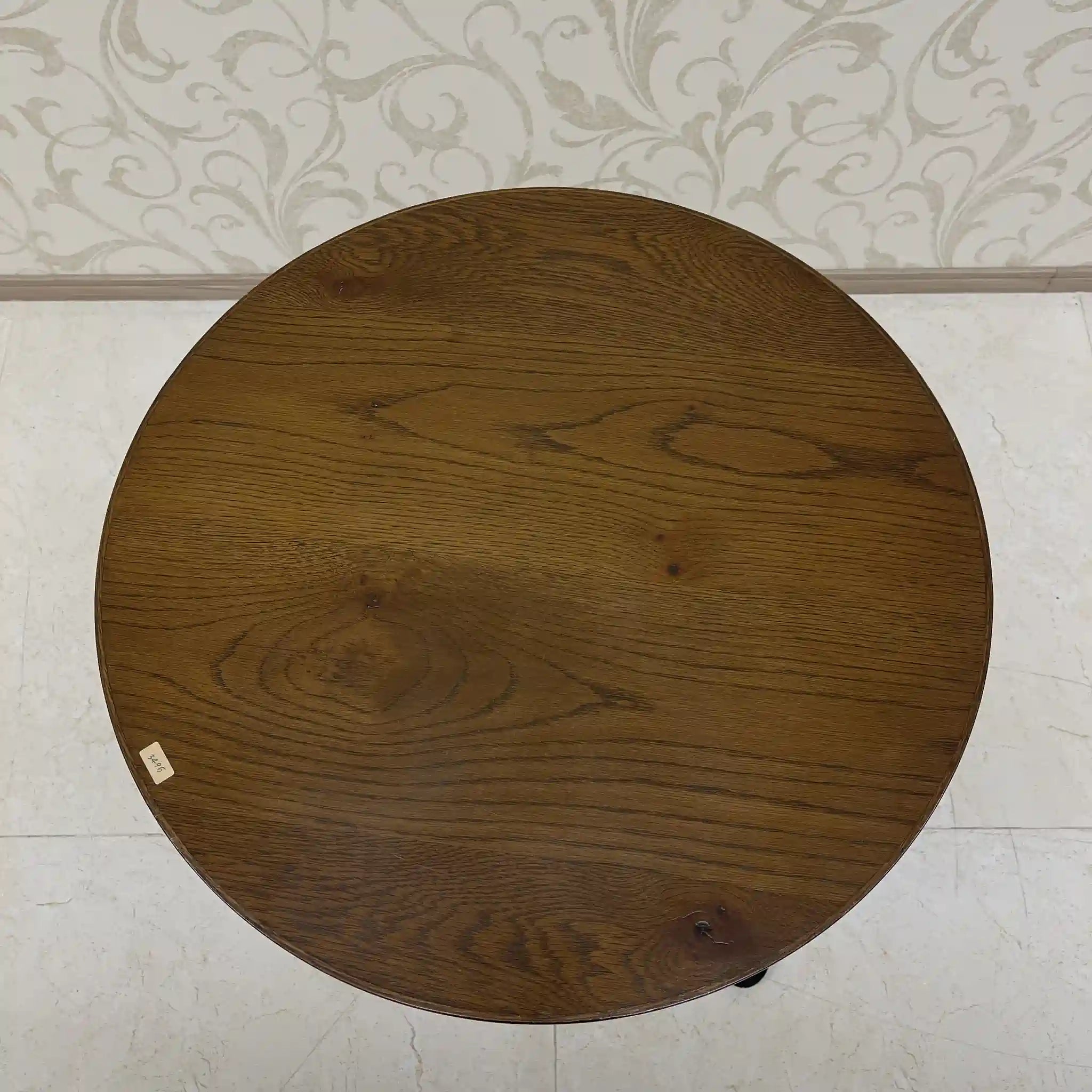 Vintage Side Table / Cast Iron, Single Leg