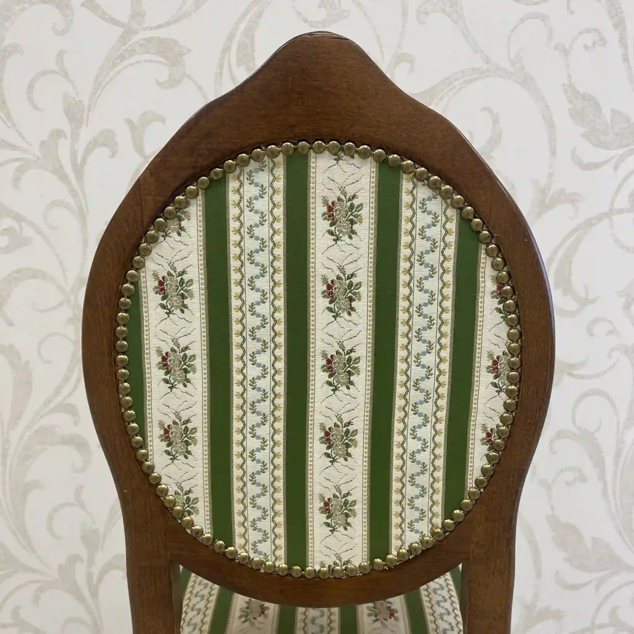 【アンティーク】 ダイニングチェア / ロココ様式（ルイ15世様式） / カブリオールレッグ,ロカイユレリーフ,ジャガード織座面