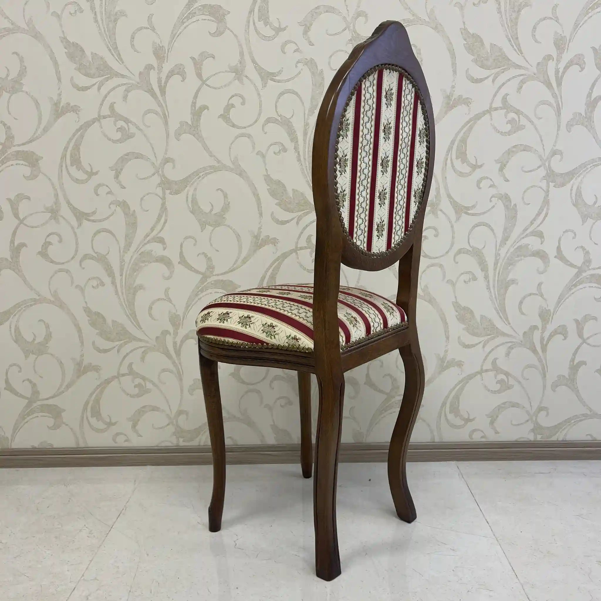 【アンティーク】 ダイニングチェア / ロココ様式（ルイ15世様式） / カブリオールレッグ,ロカイユレリーフ,ジャガード織座面