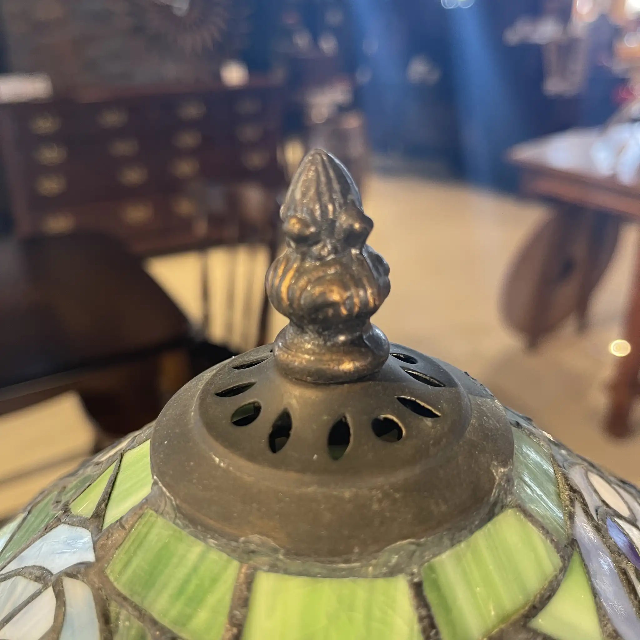 Vintage Table Lamp / 1990s (Estimated) / Glass / Japan / Dragonfly Motif