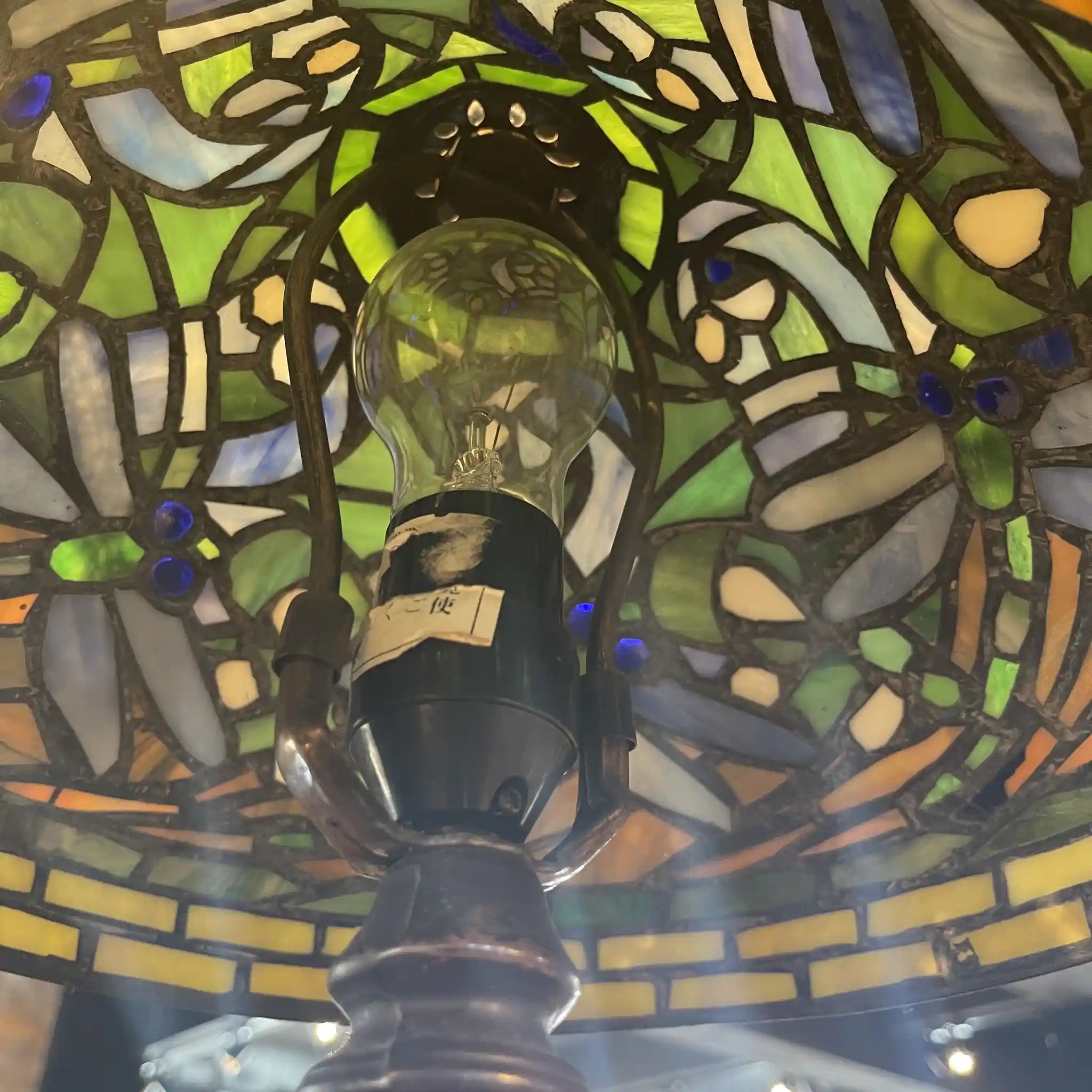 Vintage Table Lamp / 1990s (Estimated) / Glass / Japan / Dragonfly Motif