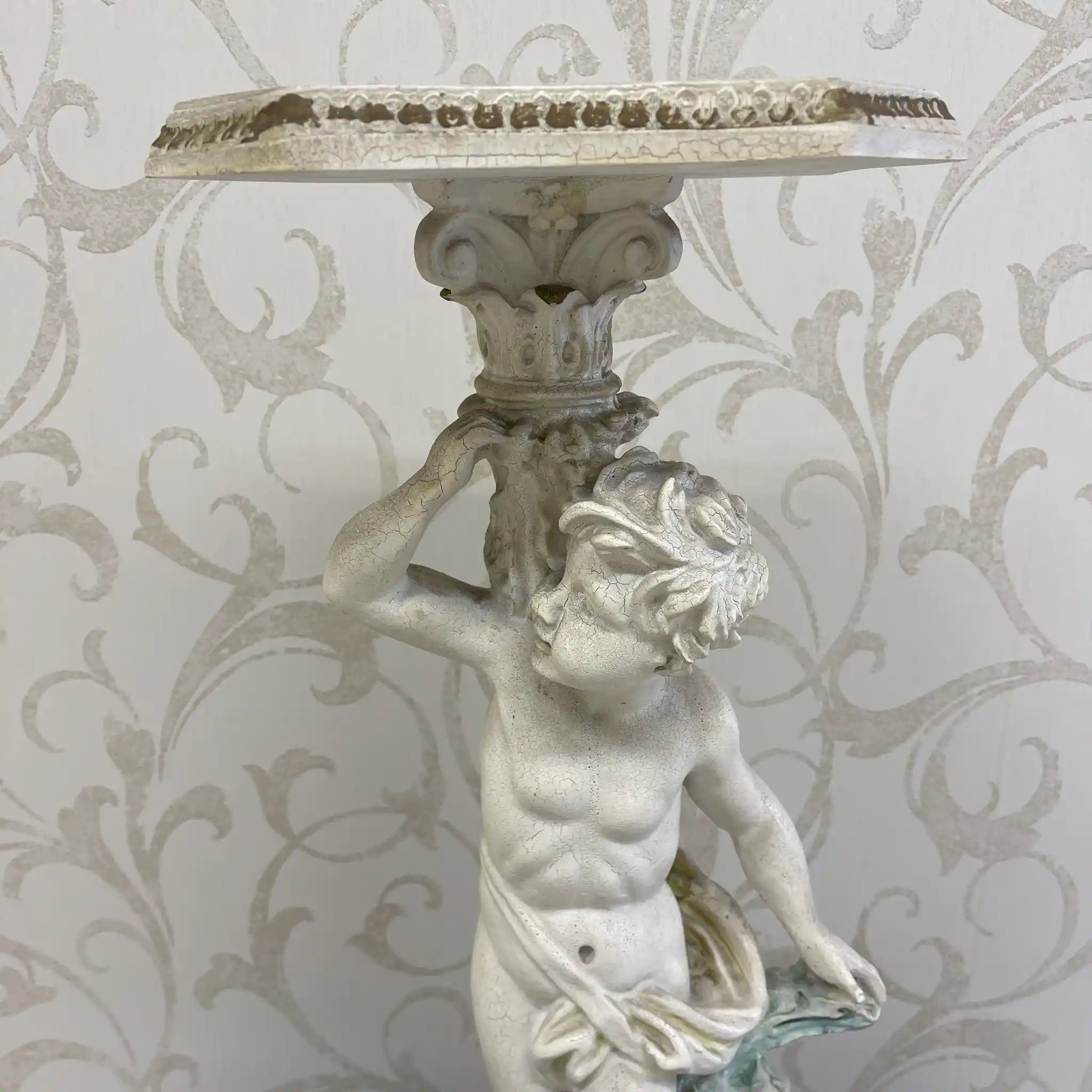 [Vintage] Flower stand / Neo-classical / 20th century / Polystone / Europe / Antique finish, high-definition relief