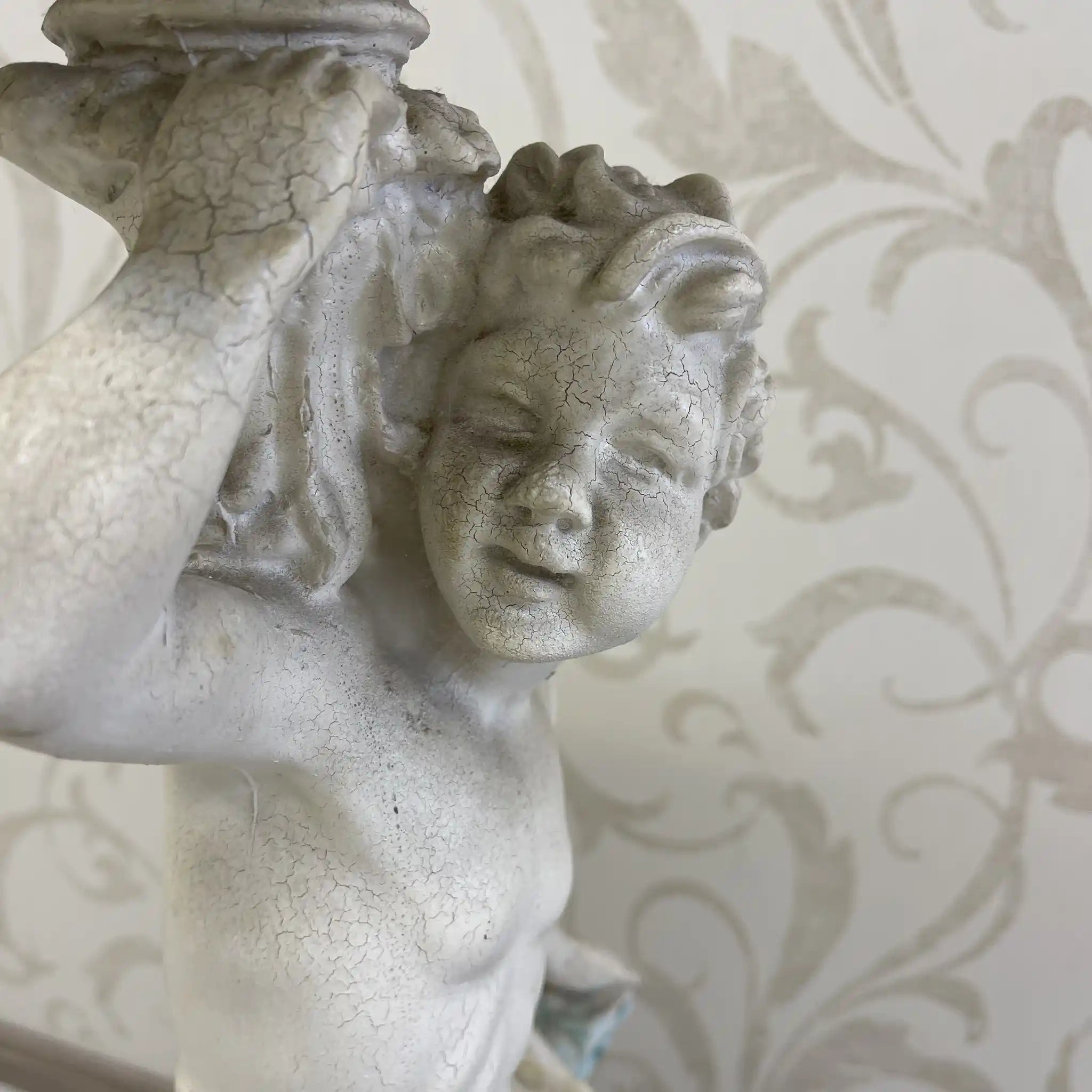 [Vintage] Flower stand / Neo-classical / 20th century / Polystone / Europe / Antique finish, high-definition relief