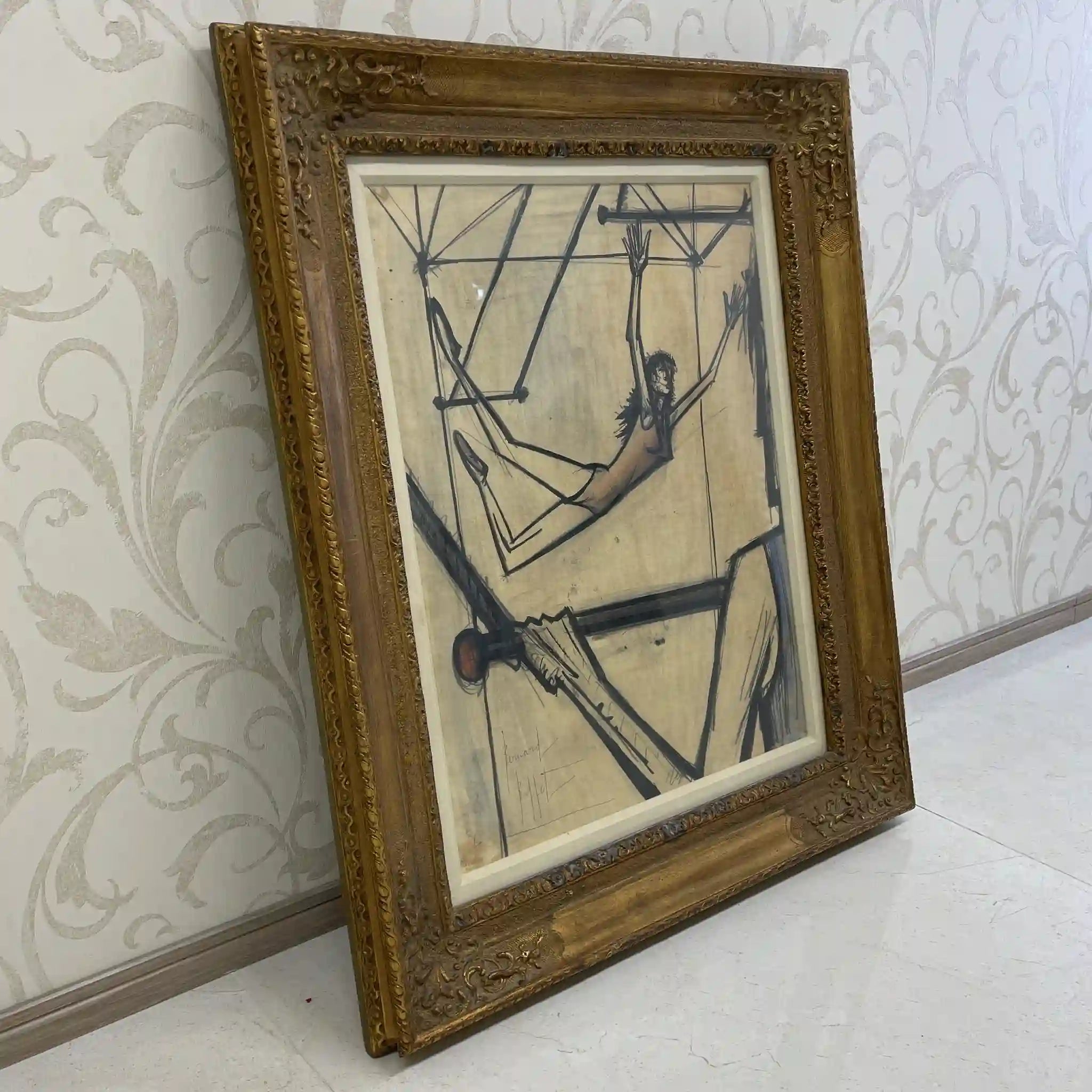 [Vintage] Painting / Bernard Buffet / The Circus (Le Cirque) / France