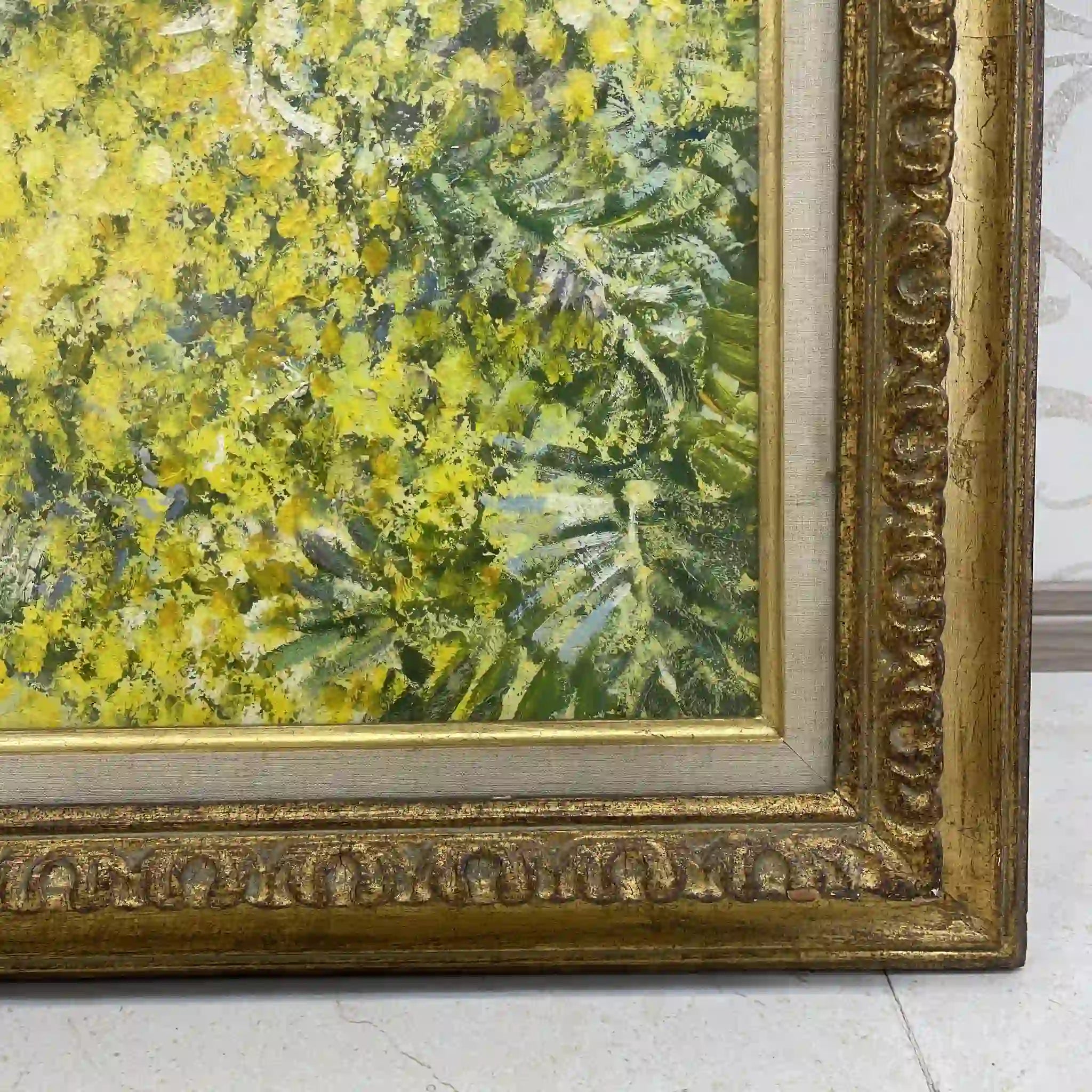 【复古】油画/ Louis Fabien / A l'ombre des mimosas / 20世纪/画布/法国/印象派，米莫莎