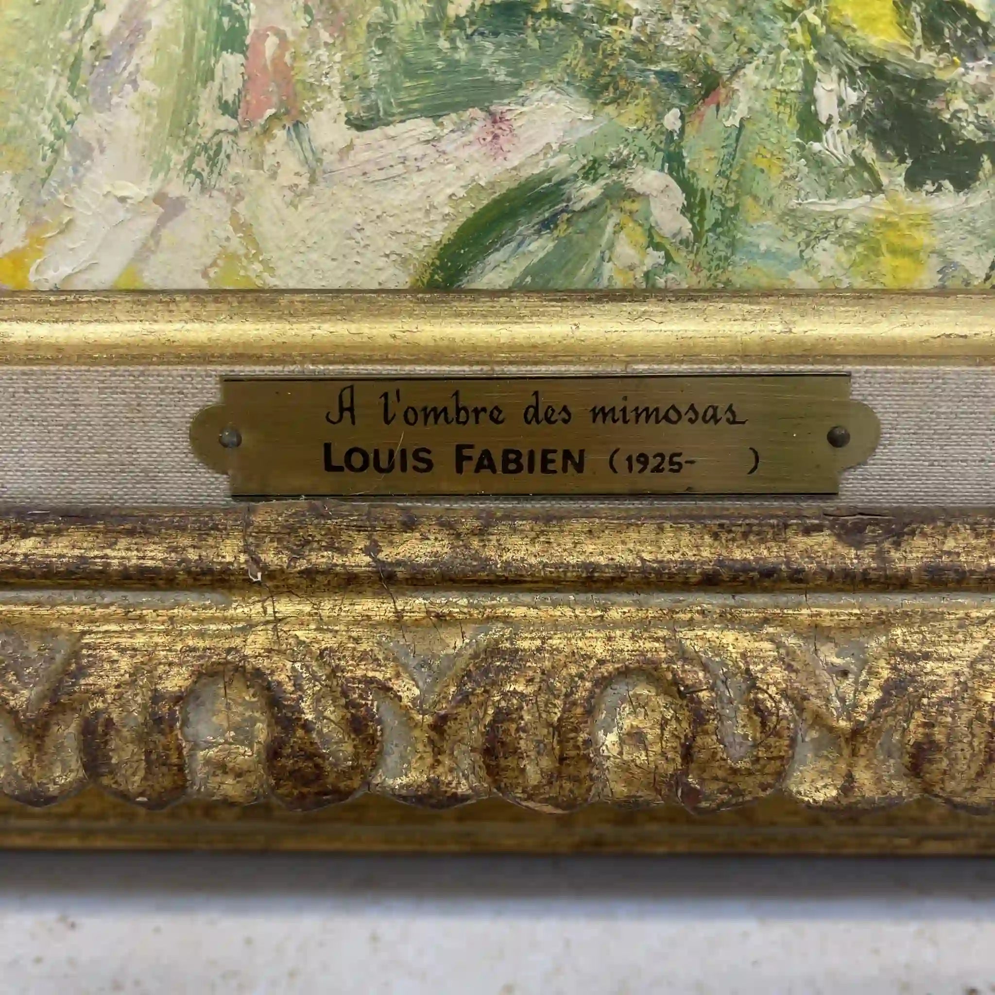 【复古】油画/ Louis Fabien / A l'ombre des mimosas / 20世纪/画布/法国/印象派，米莫莎