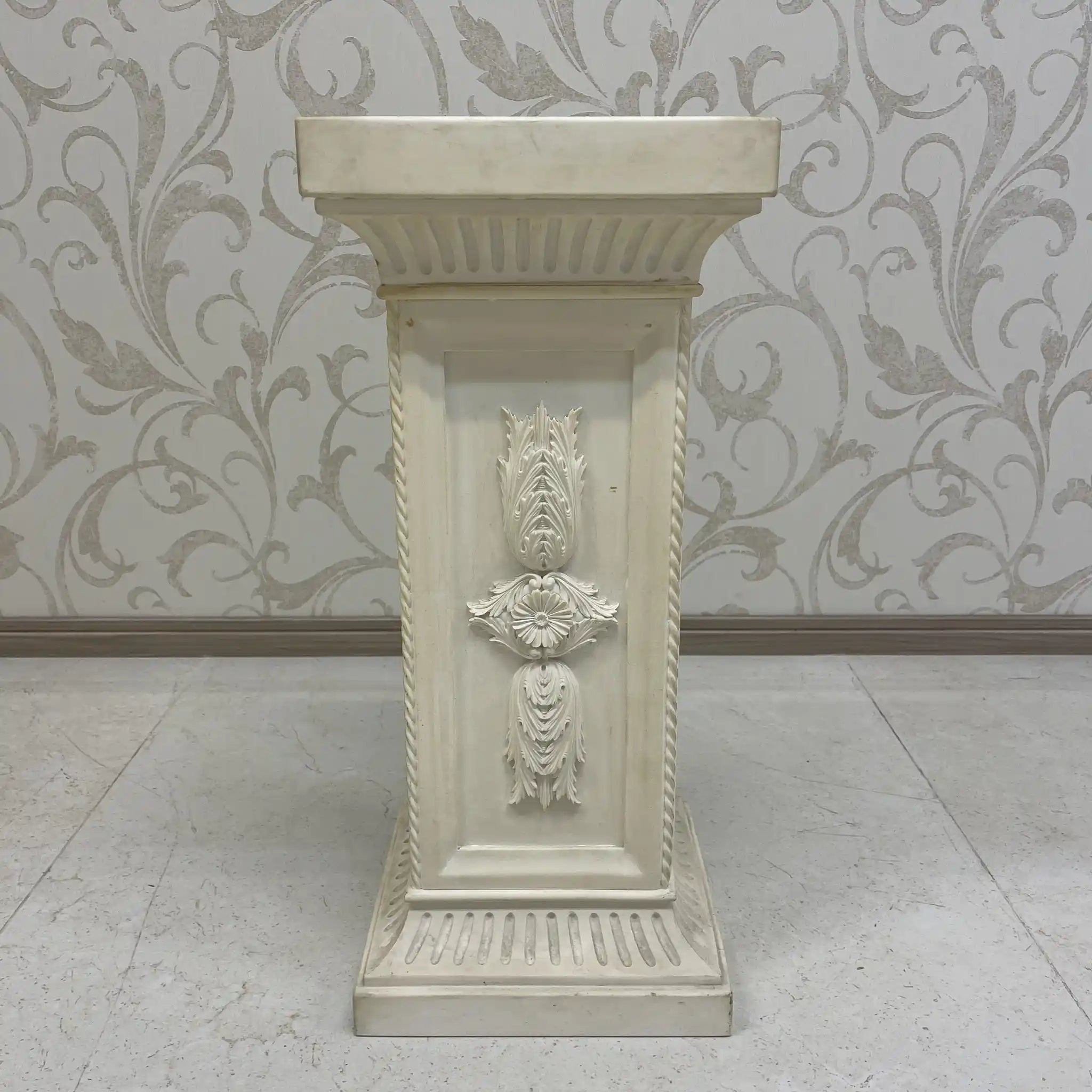 【ビンテージ】 花台 / Prof. BESSI（ベッシ教授） / Stonelite（ストーンライト） / 20世紀後半 / イタリア / マーブルパウダーコンポジット,アカンサスレリーフ