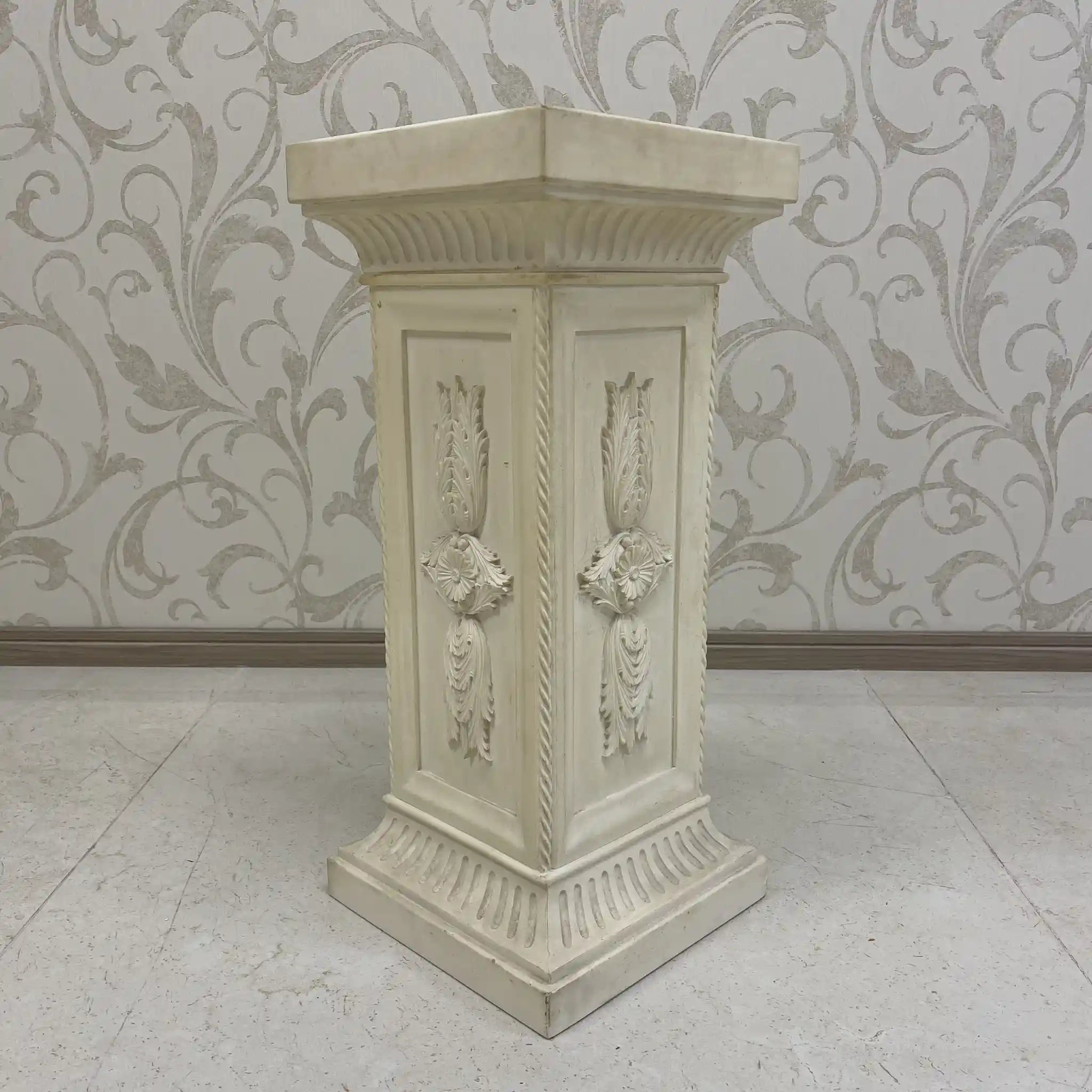 【ビンテージ】 花台 / Prof. BESSI（ベッシ教授） / Stonelite（ストーンライト） / 20世紀後半 / イタリア / マーブルパウダーコンポジット,アカンサスレリーフ