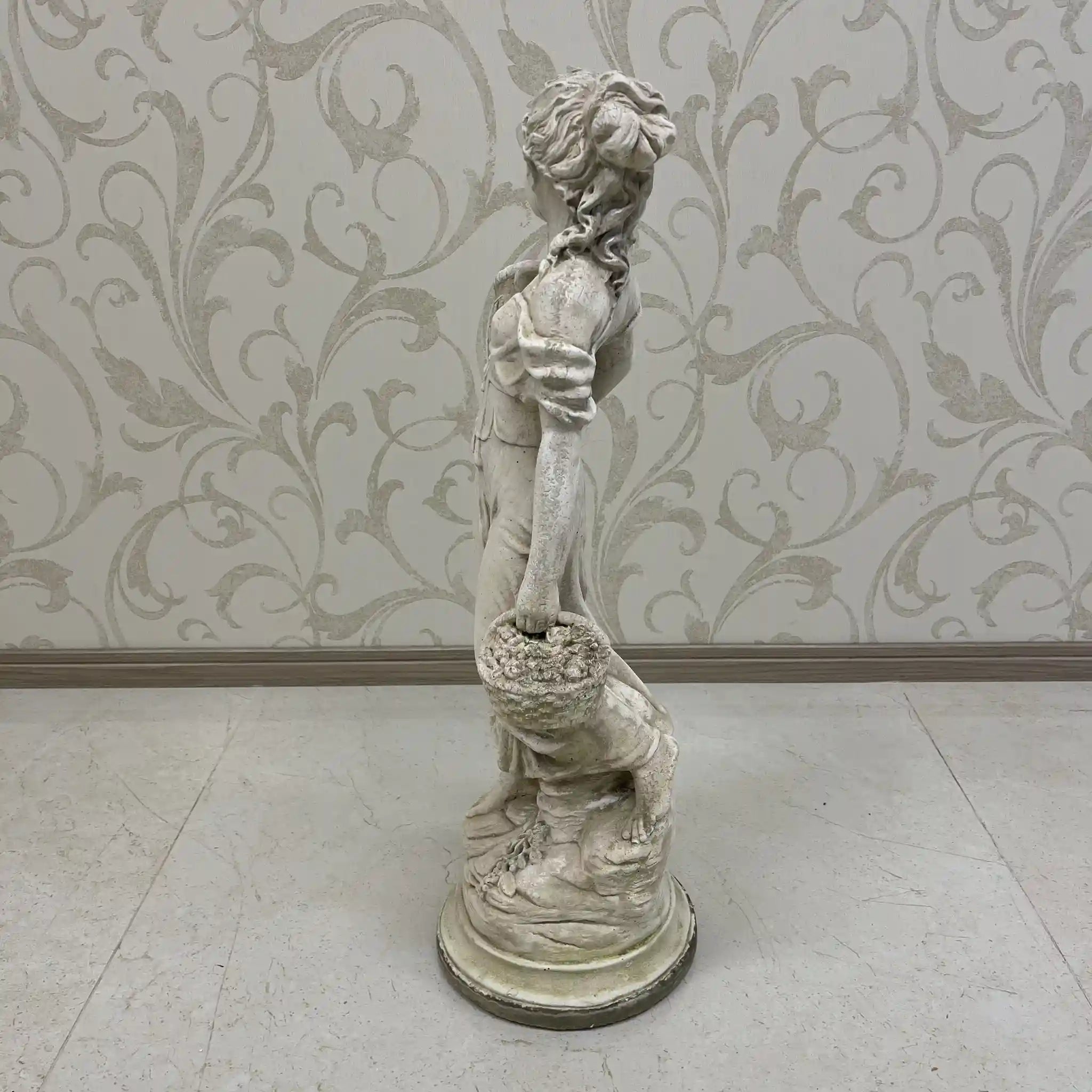 【ビンテージ】 クラシック・ガーデン・スタチュー（西洋石像） / イタリア / レコンスティテュートストーン,古典主義造形,全周彫刻