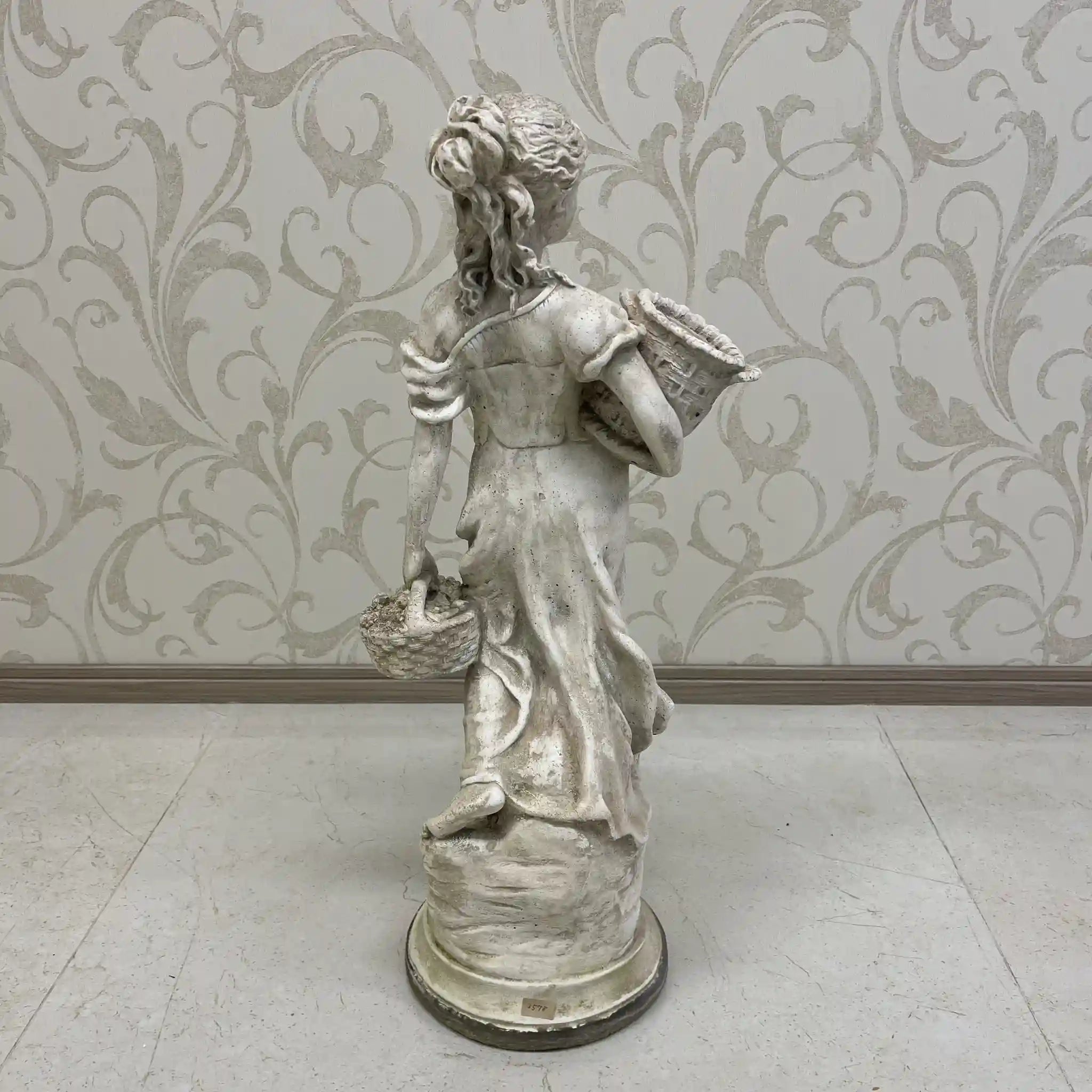 【ビンテージ】 クラシック・ガーデン・スタチュー（西洋石像） / イタリア / レコンスティテュートストーン,古典主義造形,全周彫刻