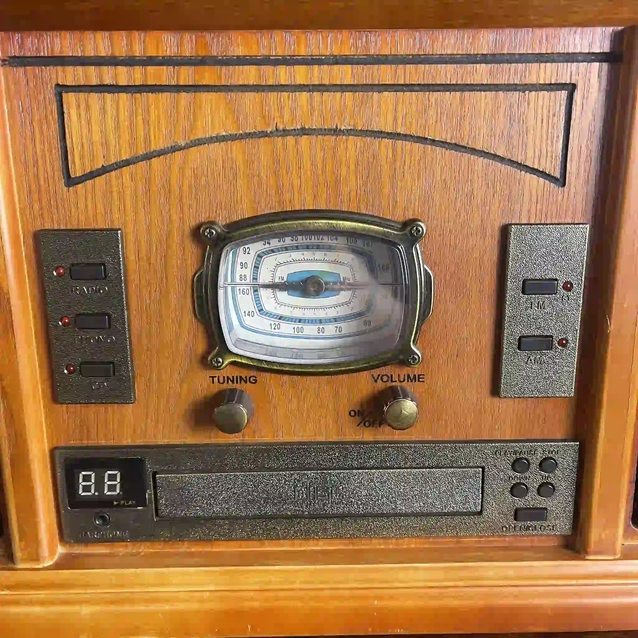 [Reused] All-in-one wooden stereo system / Czech / Records, CDs, Cassettes, Radio