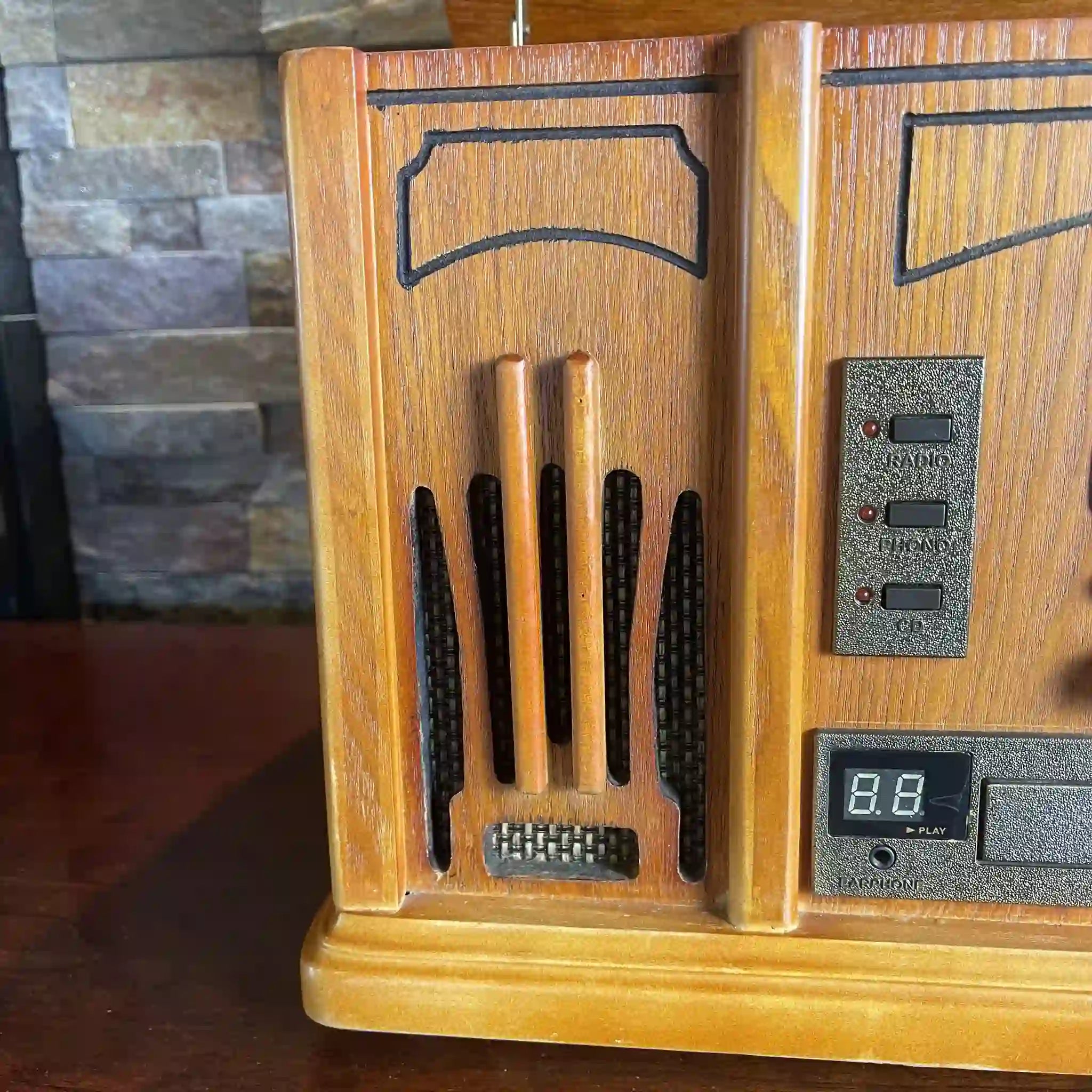 [Reused] All-in-one wooden stereo system / Czech / Records, CDs, Cassettes, Radio