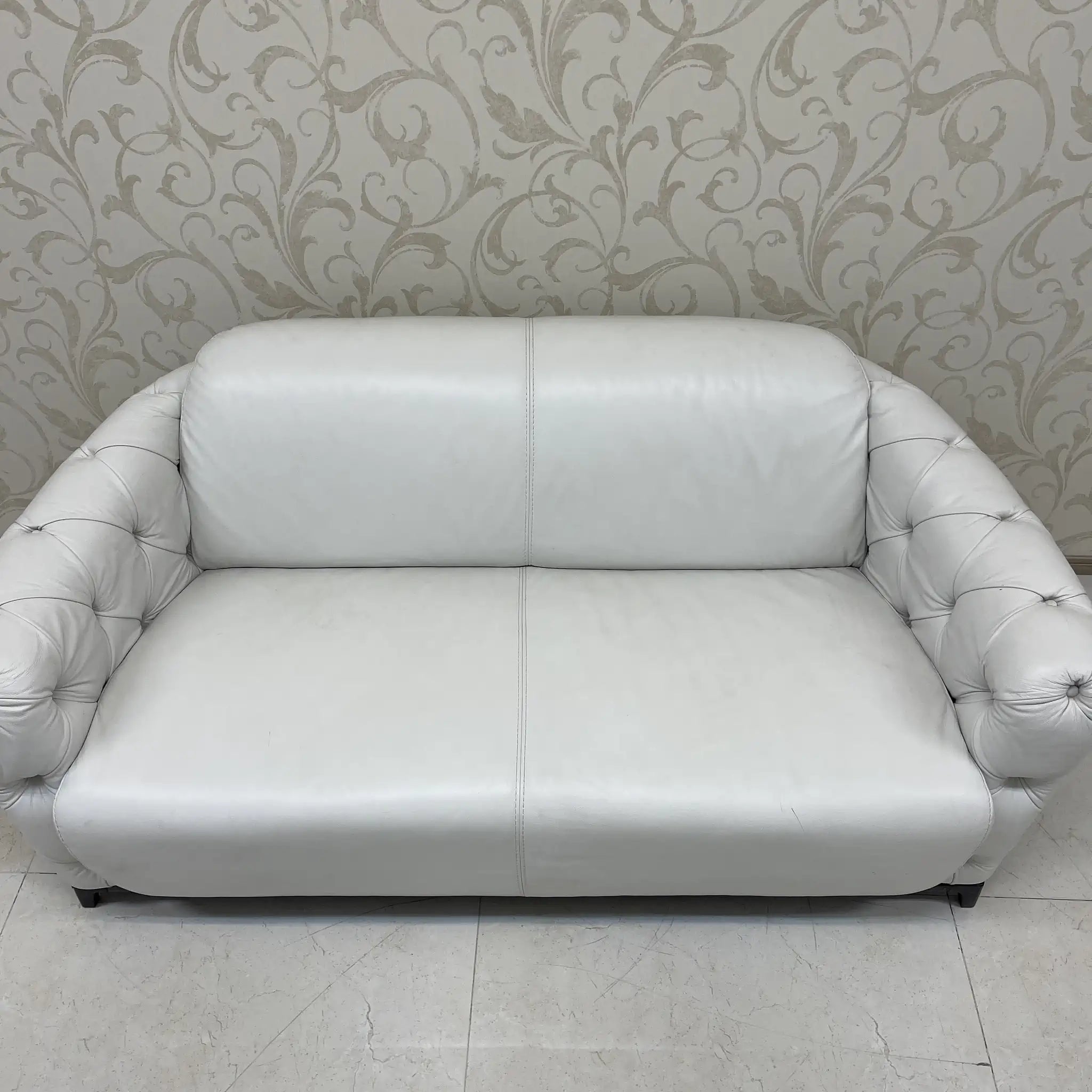 [Vintage] Sofa 2P / CALIA ITALIA / After 1965 / Genuine leather / Italy / Curved silhouette, Italian full leather
