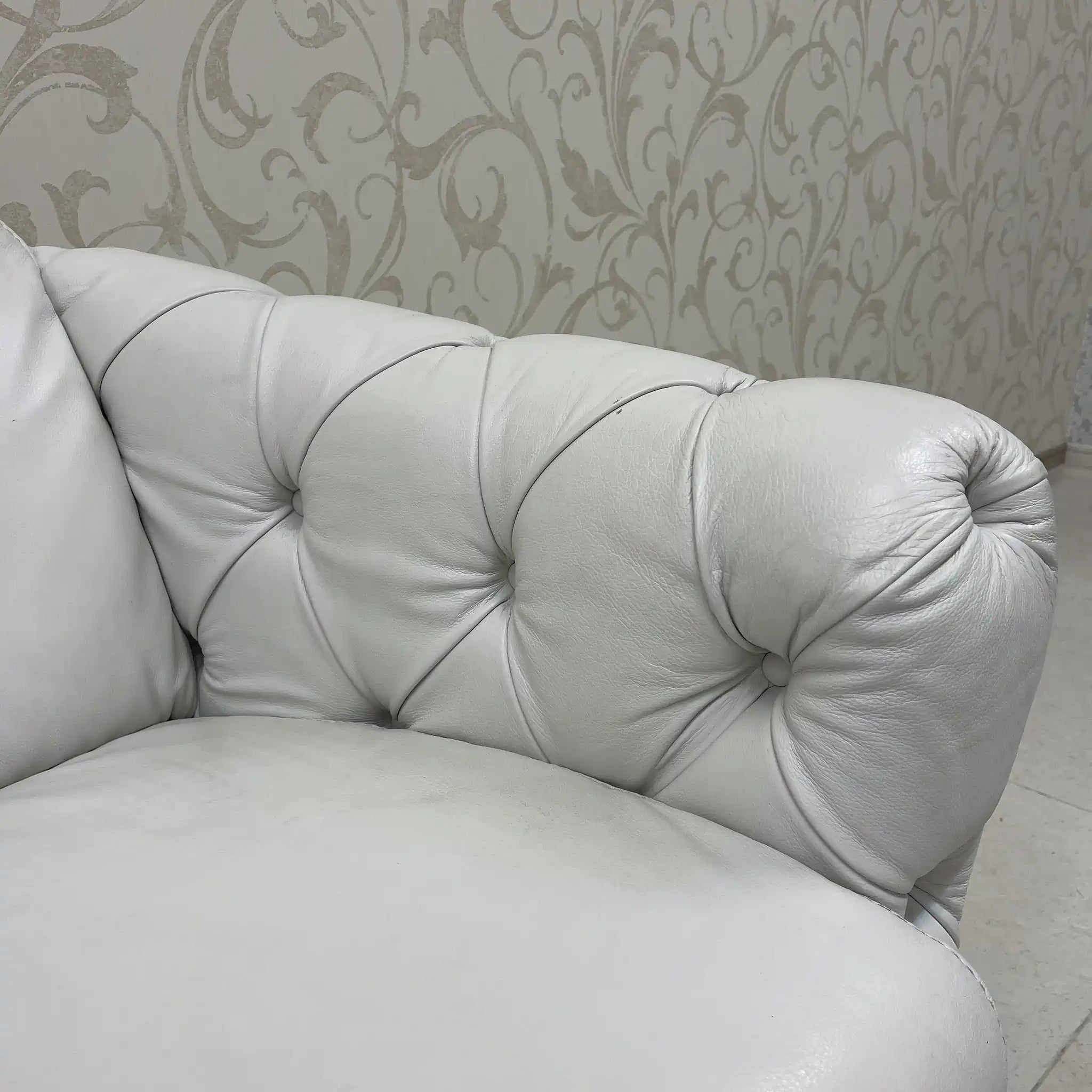 [Vintage] Sofa 2P / CALIA ITALIA / After 1965 / Genuine leather / Italy / Curved silhouette, Italian full leather