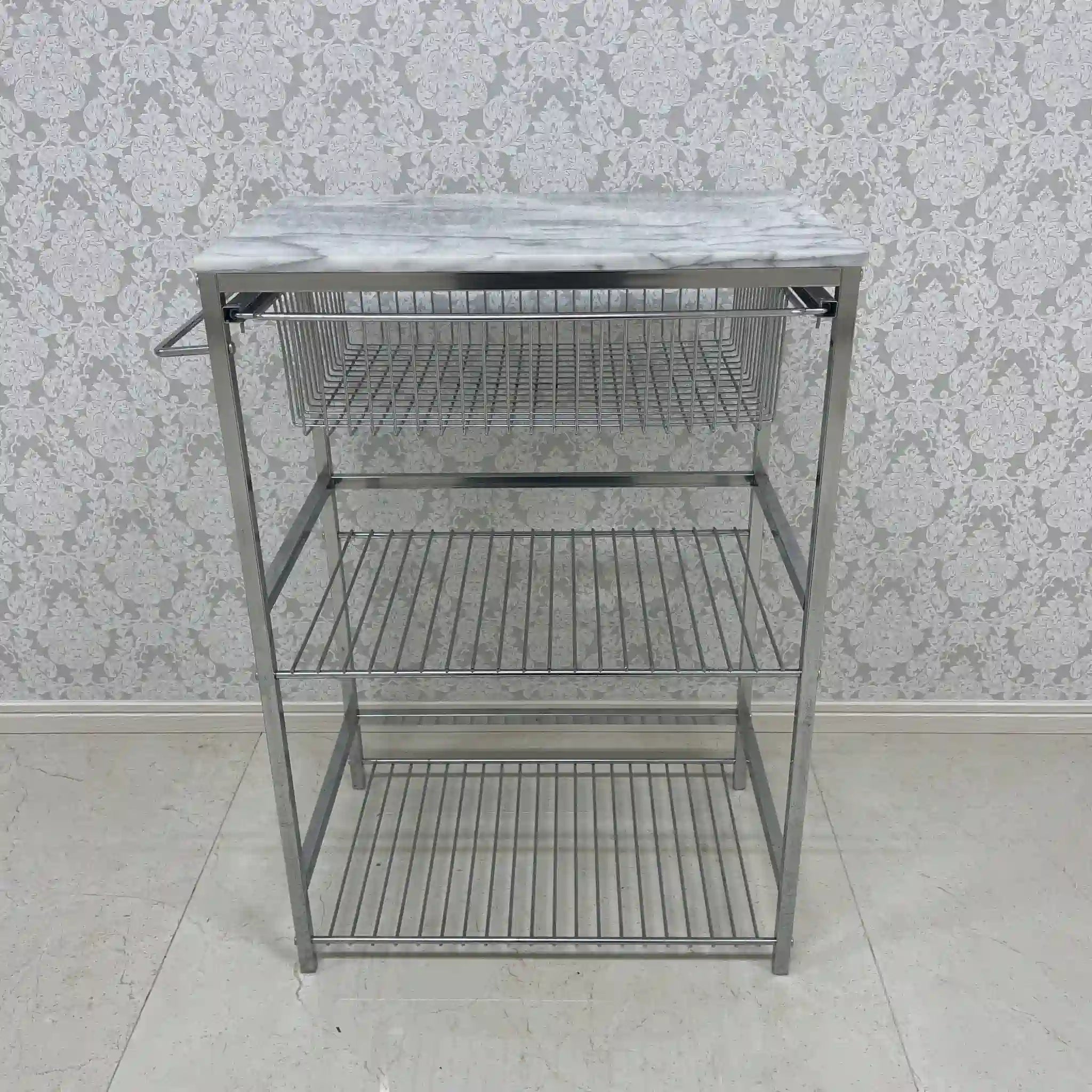 【リユース】 キッチンワゴン / ASPLUND (アスプルンド) / マーブルトップトローリーL / 2000年代 / 大理石 / 大理石天板 キッチンワゴン バスルームラック