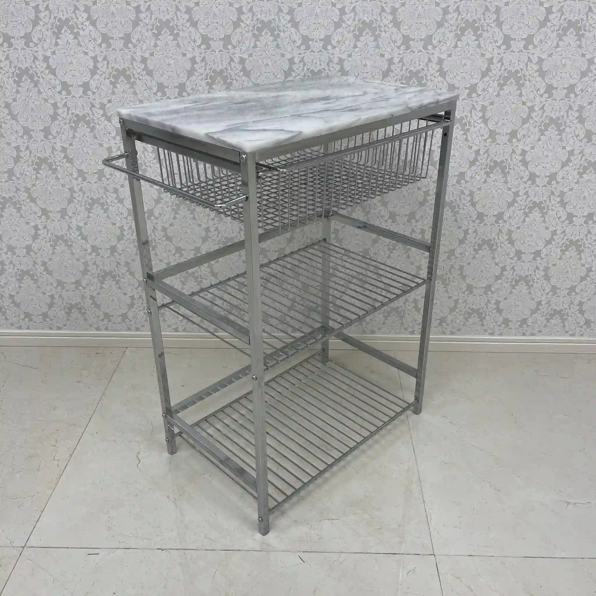 [Reuse] Kitchen Wagon / ASPLUND / Marble Top Trolley L / 2000s / Marble / Marble Top Kitchen Wagon Bathroom Rack