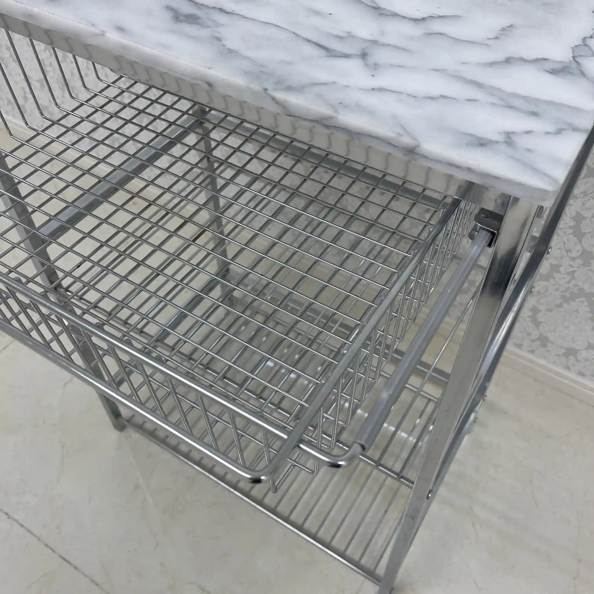 [Reuse] Kitchen Wagon / ASPLUND / Marble Top Trolley L / 2000s / Marble / Marble Top Kitchen Wagon Bathroom Rack