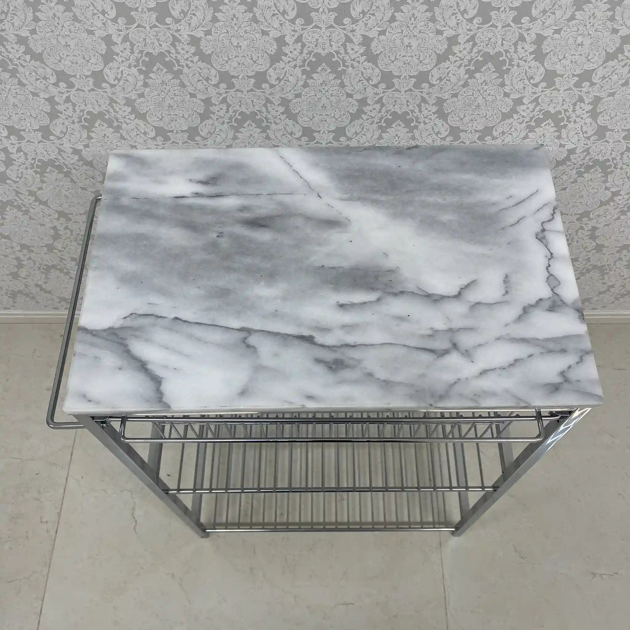 [Reuse] Kitchen Wagon / ASPLUND / Marble Top Trolley L / 2000s / Marble / Marble Top Kitchen Wagon Bathroom Rack