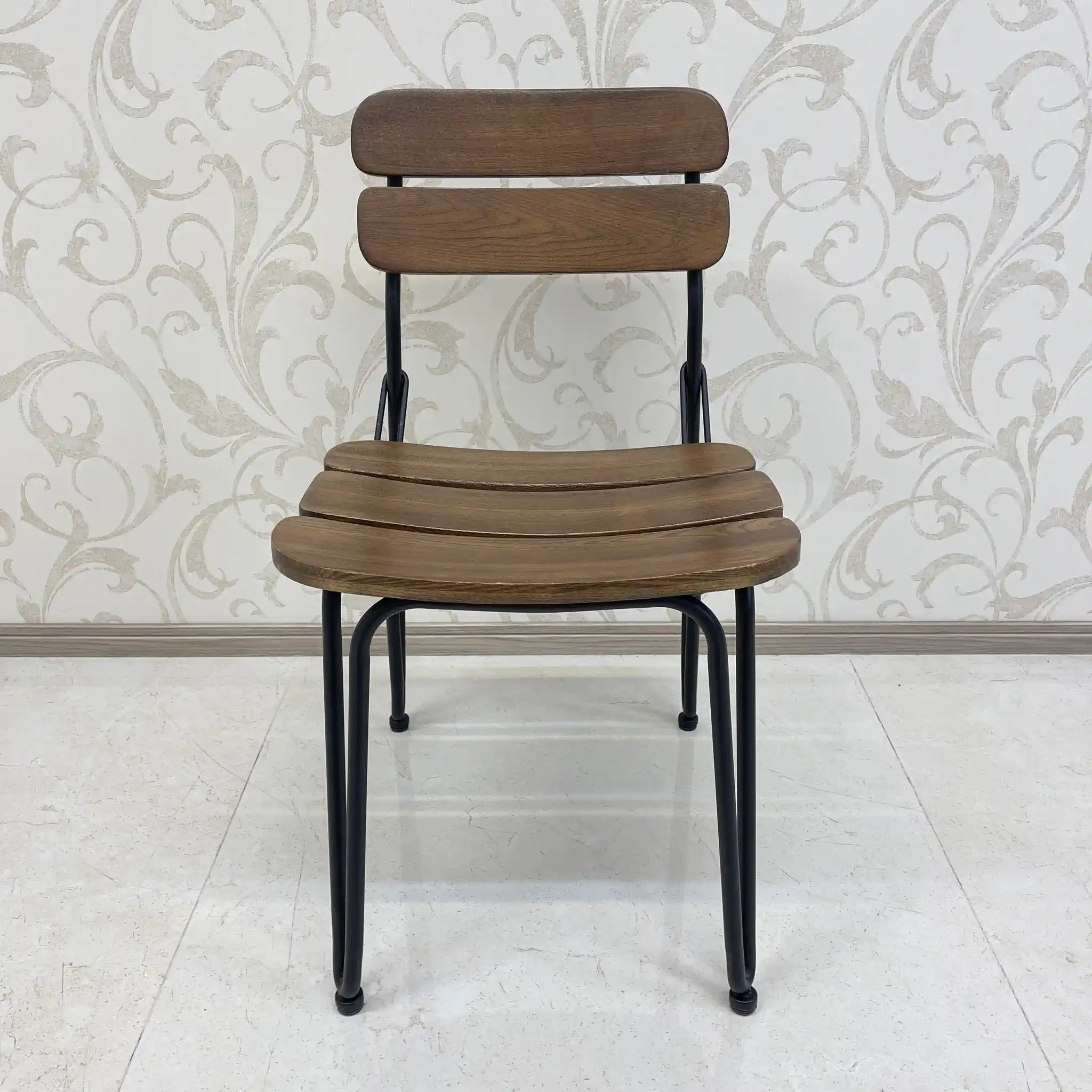 【リユース】 ヴィンテージ風ダイニングセット / 家具の大丸 / Sady 800 Table / Chain Chair / 2000年代 / アイアン楡材(ニレ) / インダストリアルデザイン